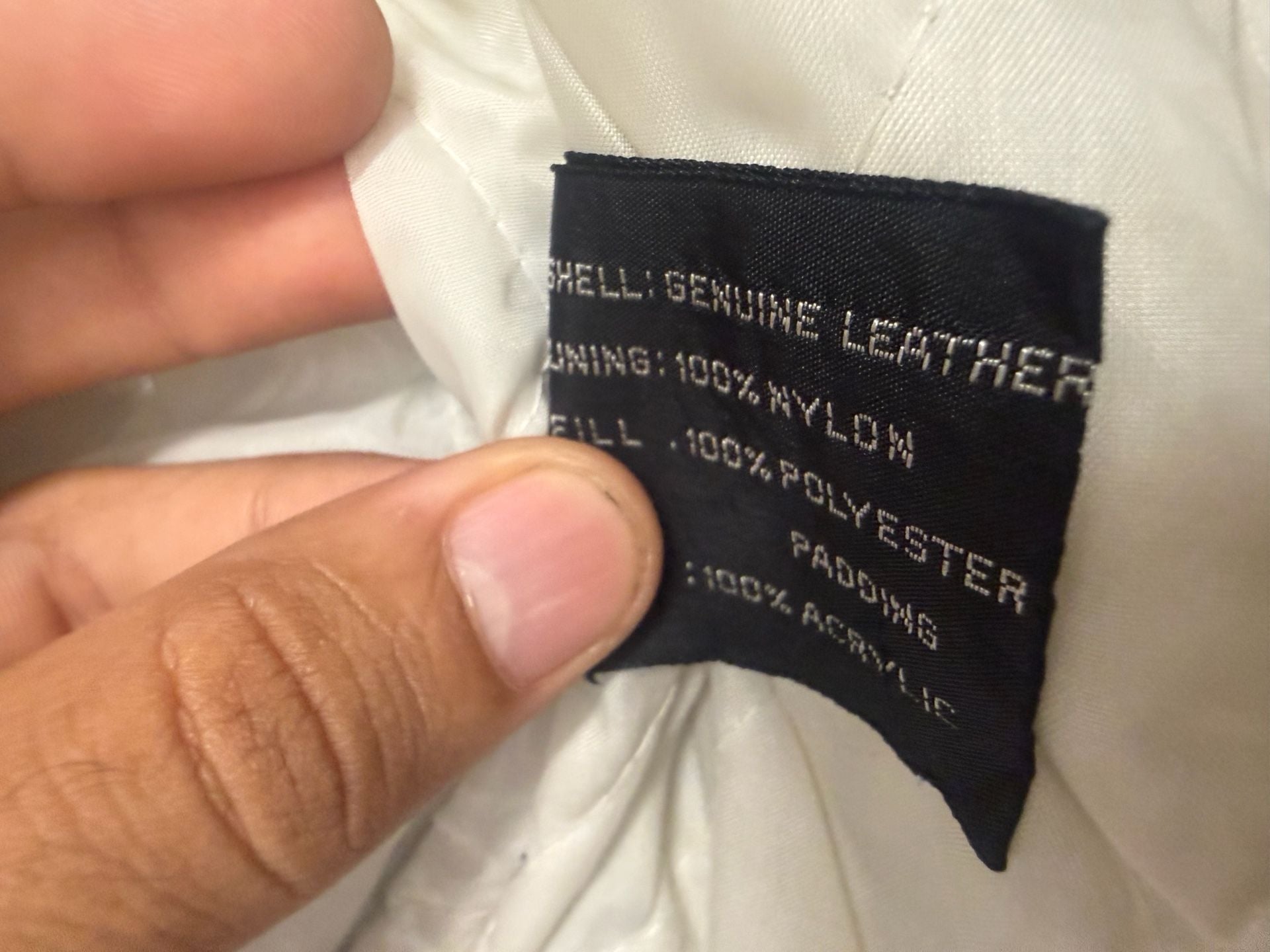 Troop Vintage Leather Bomber Jacket White Black 7