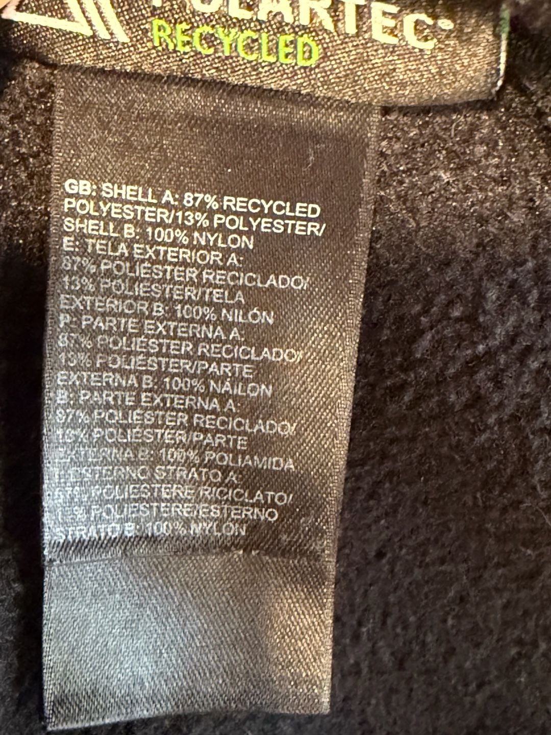 The North Face Fleece Jacket Size L Black Polartec Recycled 7