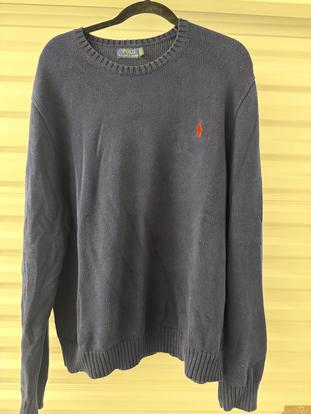 Polo Ralph Lauren Cotton Sweater Size XL Navy Blue Crewneck 2