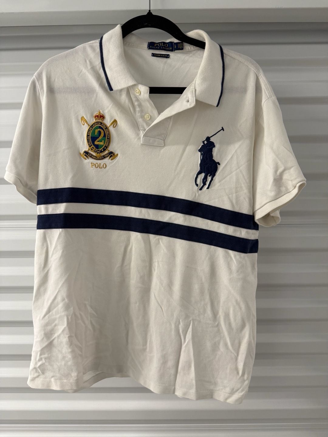 Polo Ralph Lauren Polo Shirt Size L White Custom Slim Fit Crest 2