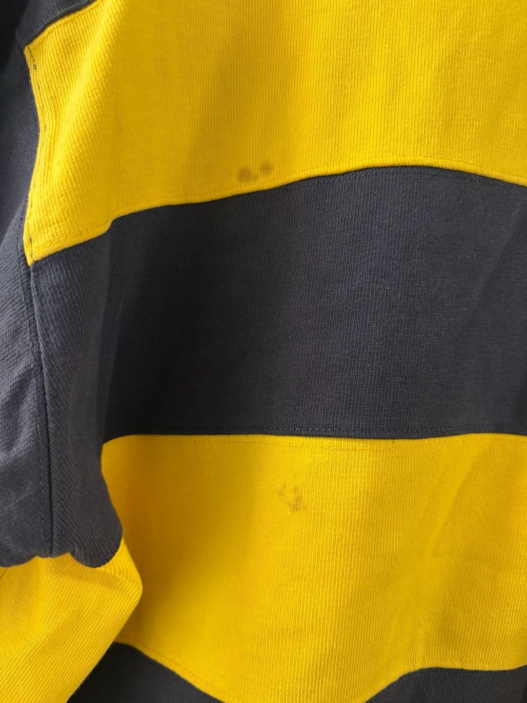Polo By Ralph Lauren Rugby Shirt Size M Navy Yellow Striped Long Sleeve 5