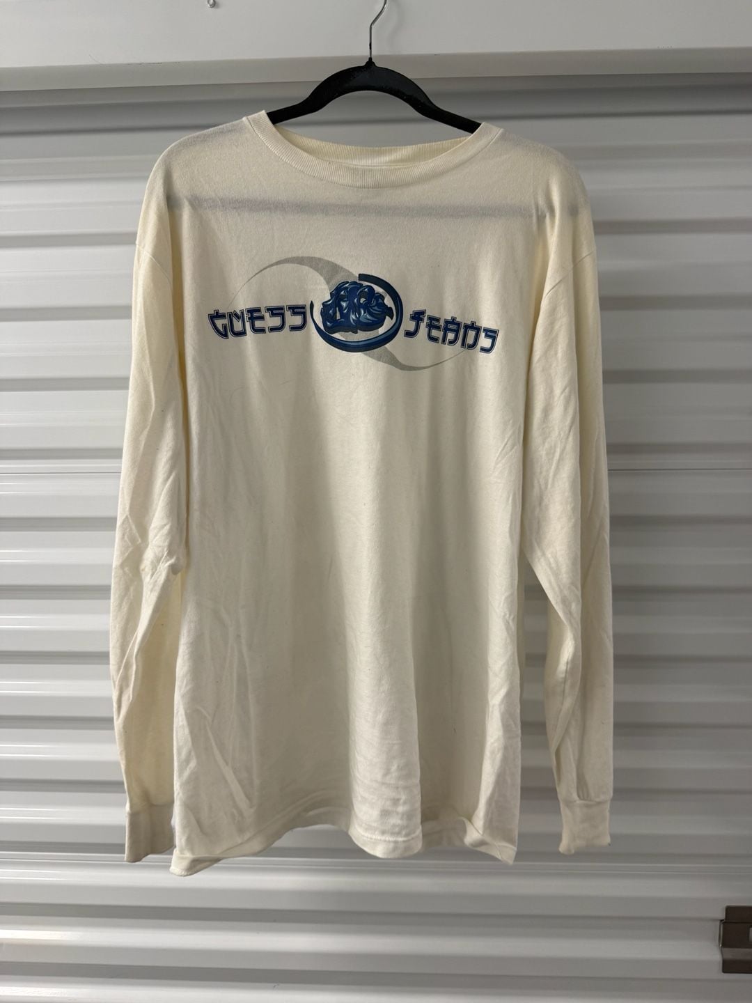 Guess U.S.A. Long Sleeve Graphic T-Shirt Size M Off White 2