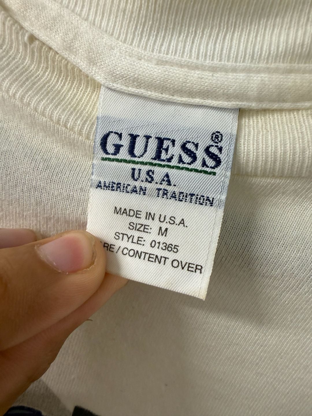 Guess U.S.A. Long Sleeve Graphic T-Shirt Size M Off White 3