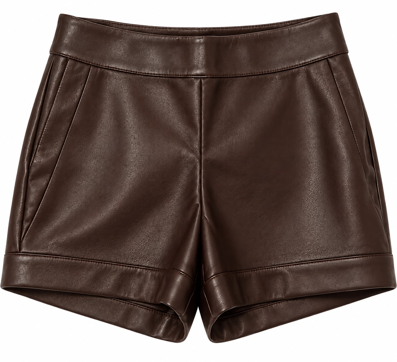 NWT Marie Oliver Brown Leather Shorts Size 4 2