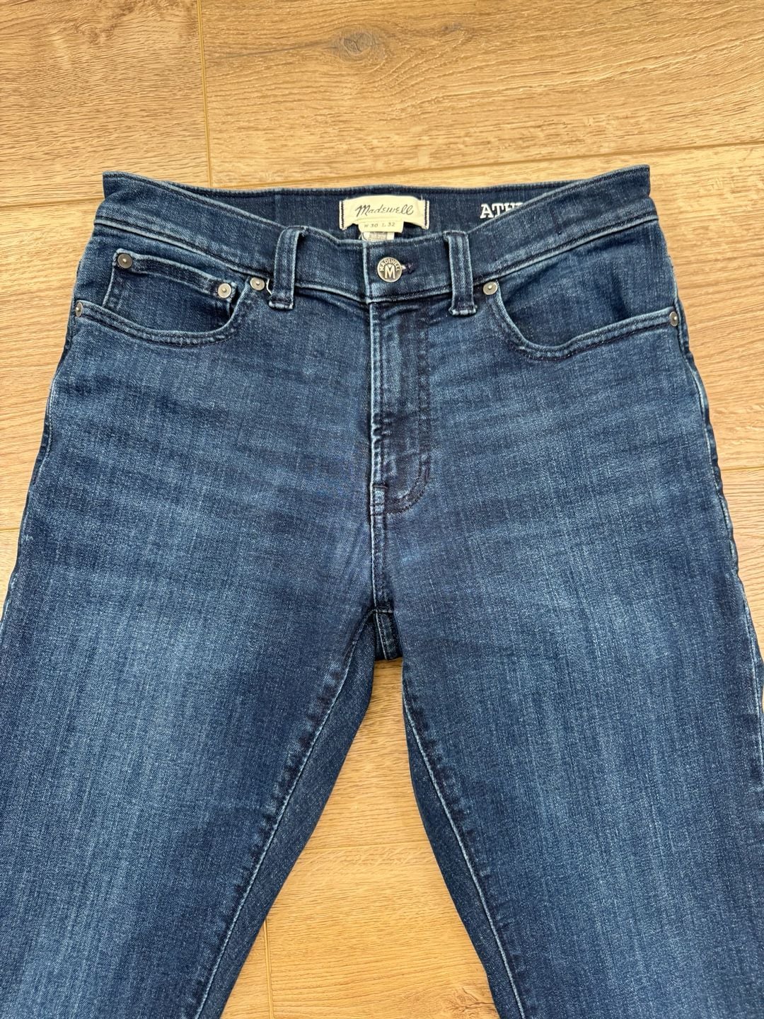Madewell Men’s Athletic Slim Jeans Dark Wash COOLMAX Stretch Denim 30x32
4