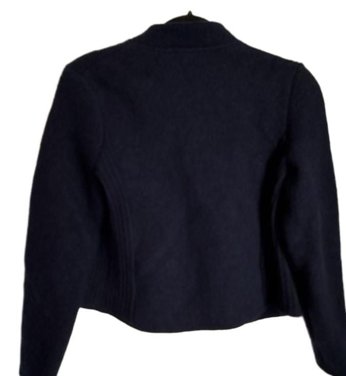 Deans of Scotland Cardigan Size L Navy Blue Wool Button Front Sweater Jacket 6