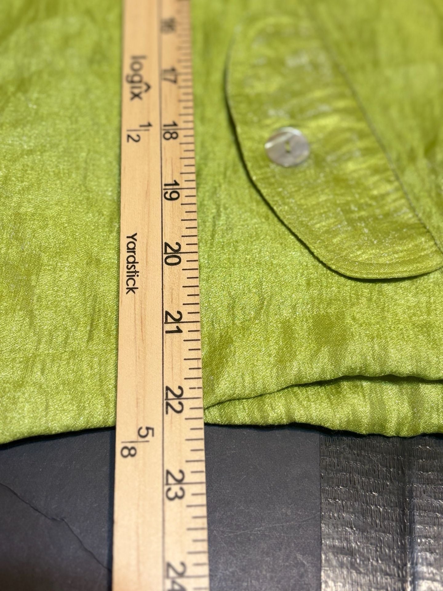 Linea Jacket Size XL Green Crinkled Utility Button Down Drawstring Waist 6