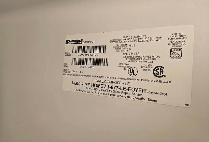Kenmore Side-by-Side Refrigerator White 3
