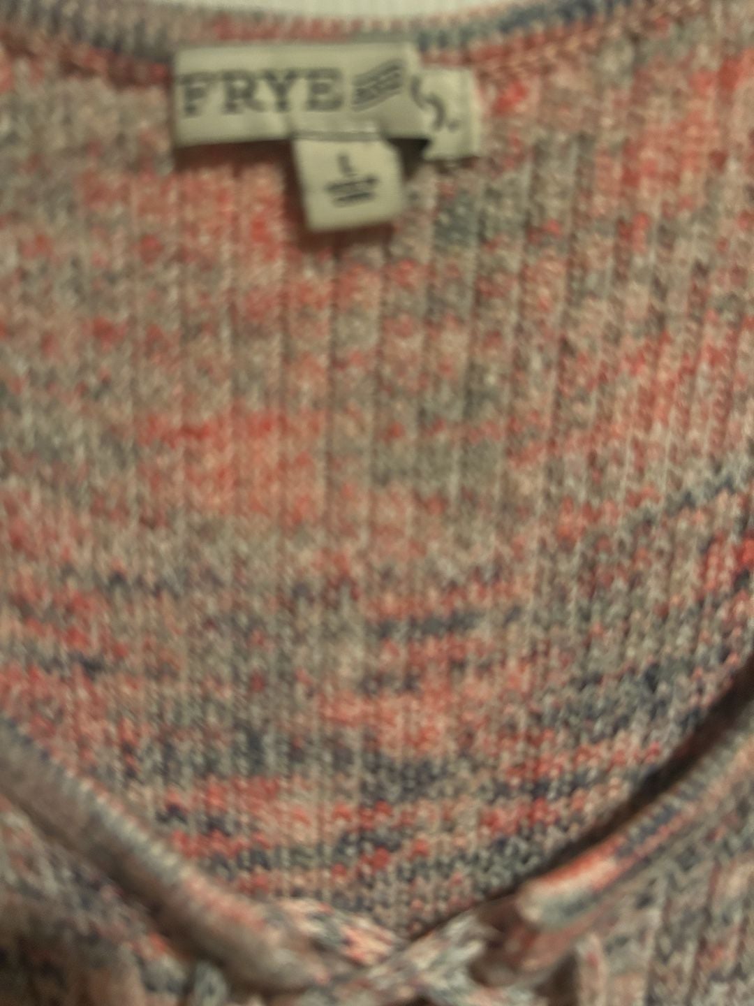 Frye Knit Sweater Dress Size L Coral Pink Combo 3