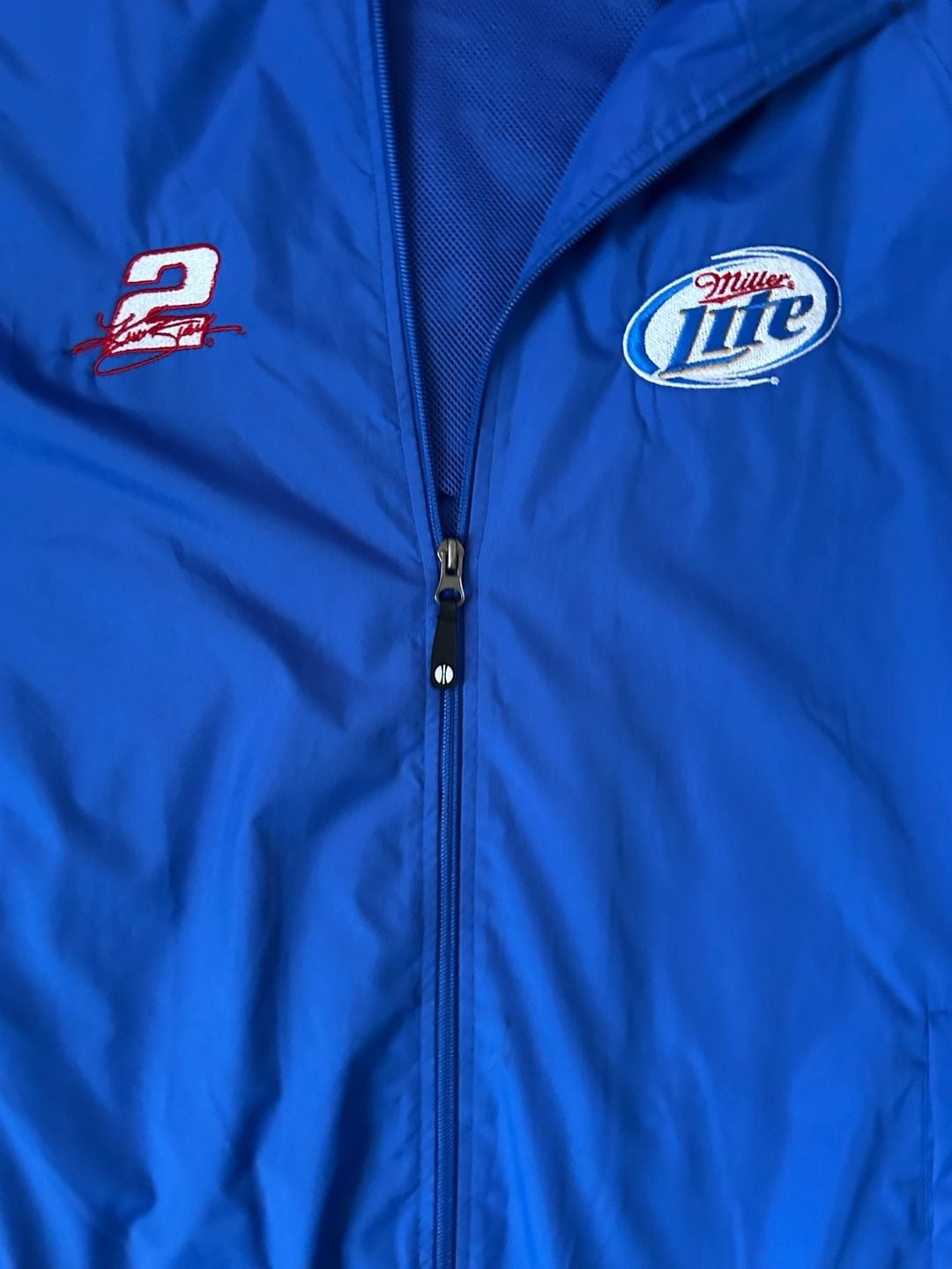 Holloway Miller Lite NASCAR Racing Windbreaker Jacket Size M Blue 3