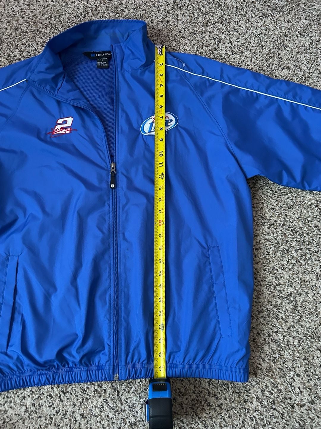 Holloway Miller Lite NASCAR Racing Windbreaker Jacket Size M Blue 7