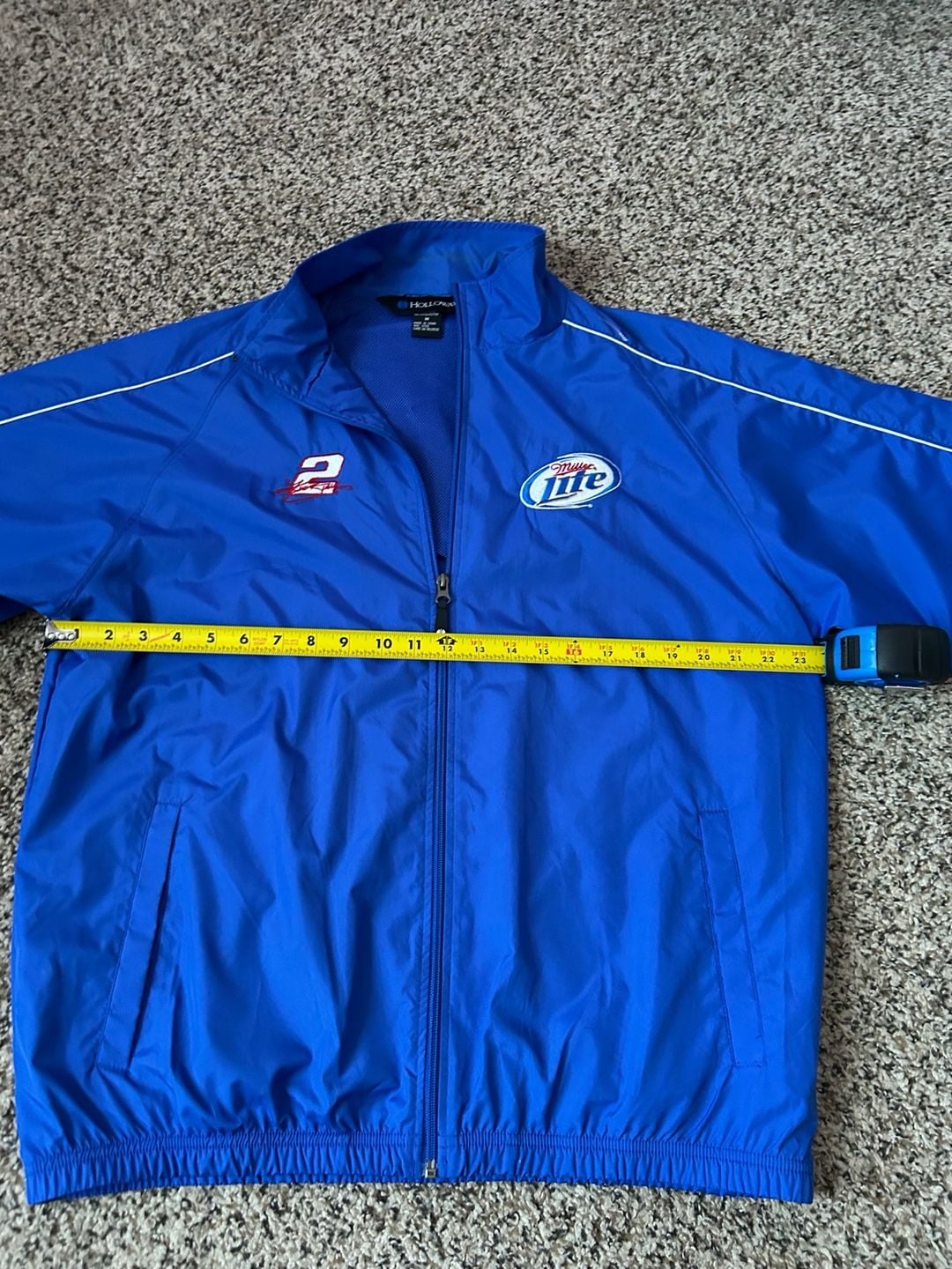 Holloway Miller Lite NASCAR Racing Windbreaker Jacket Size M Blue 8