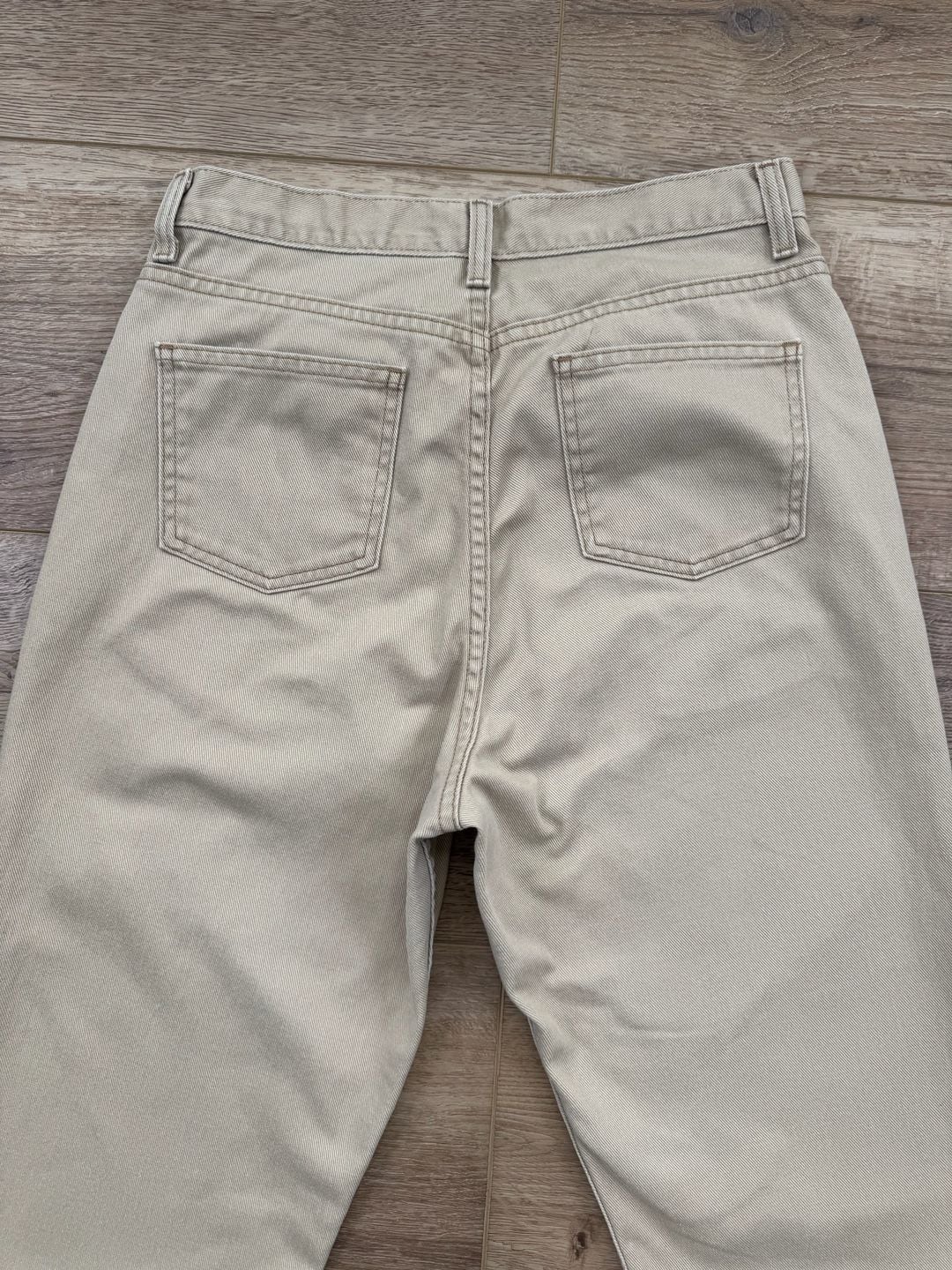 L.L.Bean Women’s Straight Leg Jeans Tan 100% Cotton Raw Hem Size 10T 10