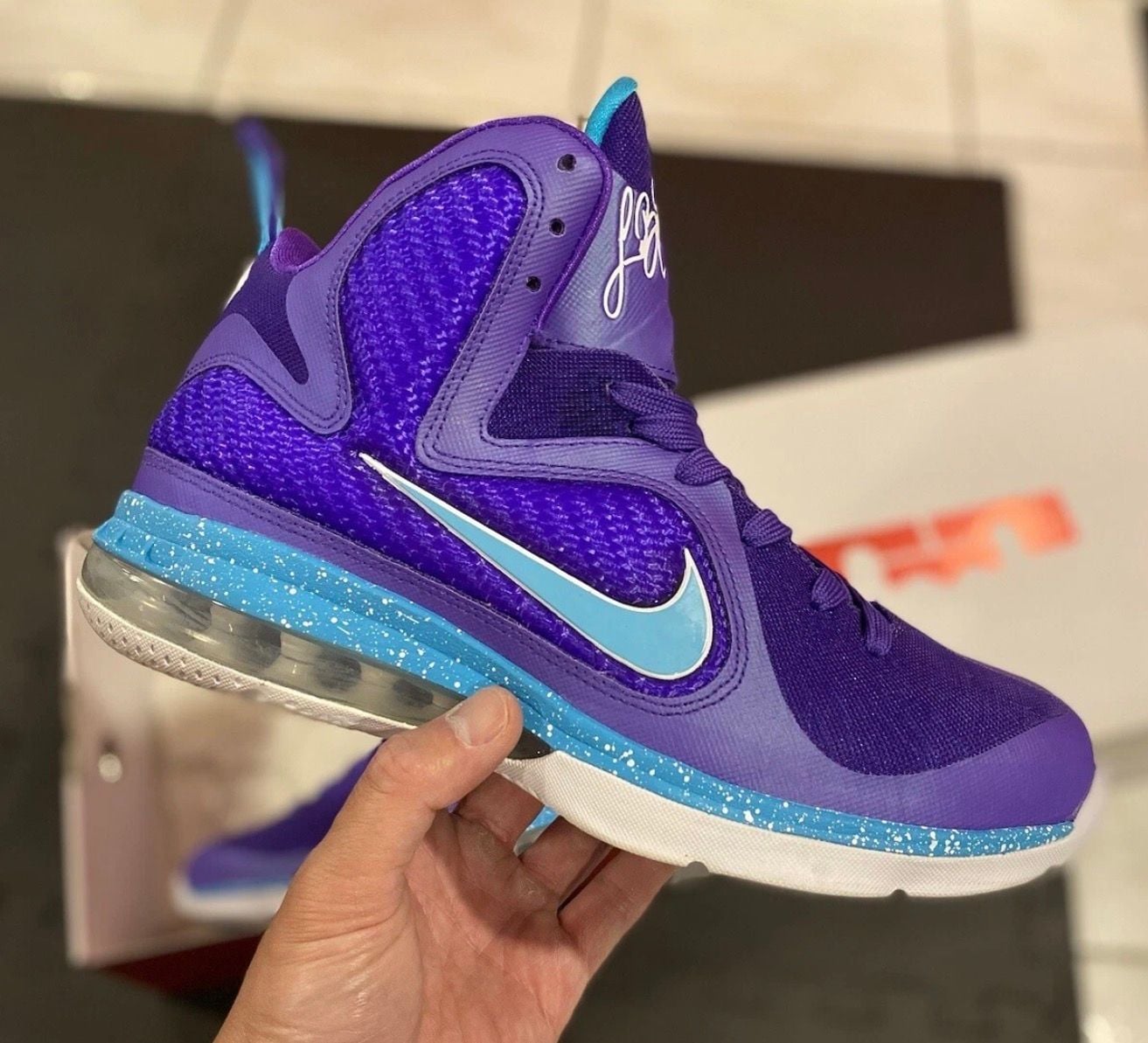 Nike LeBron 9 Purple Blue Basketball Shoes 2