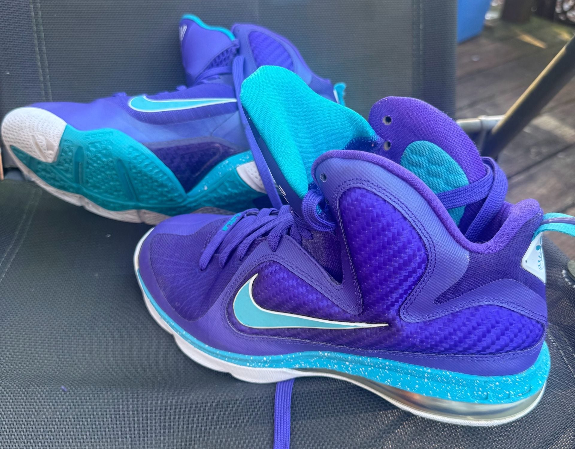 Nike LeBron 9 Purple Blue Basketball Shoes 3