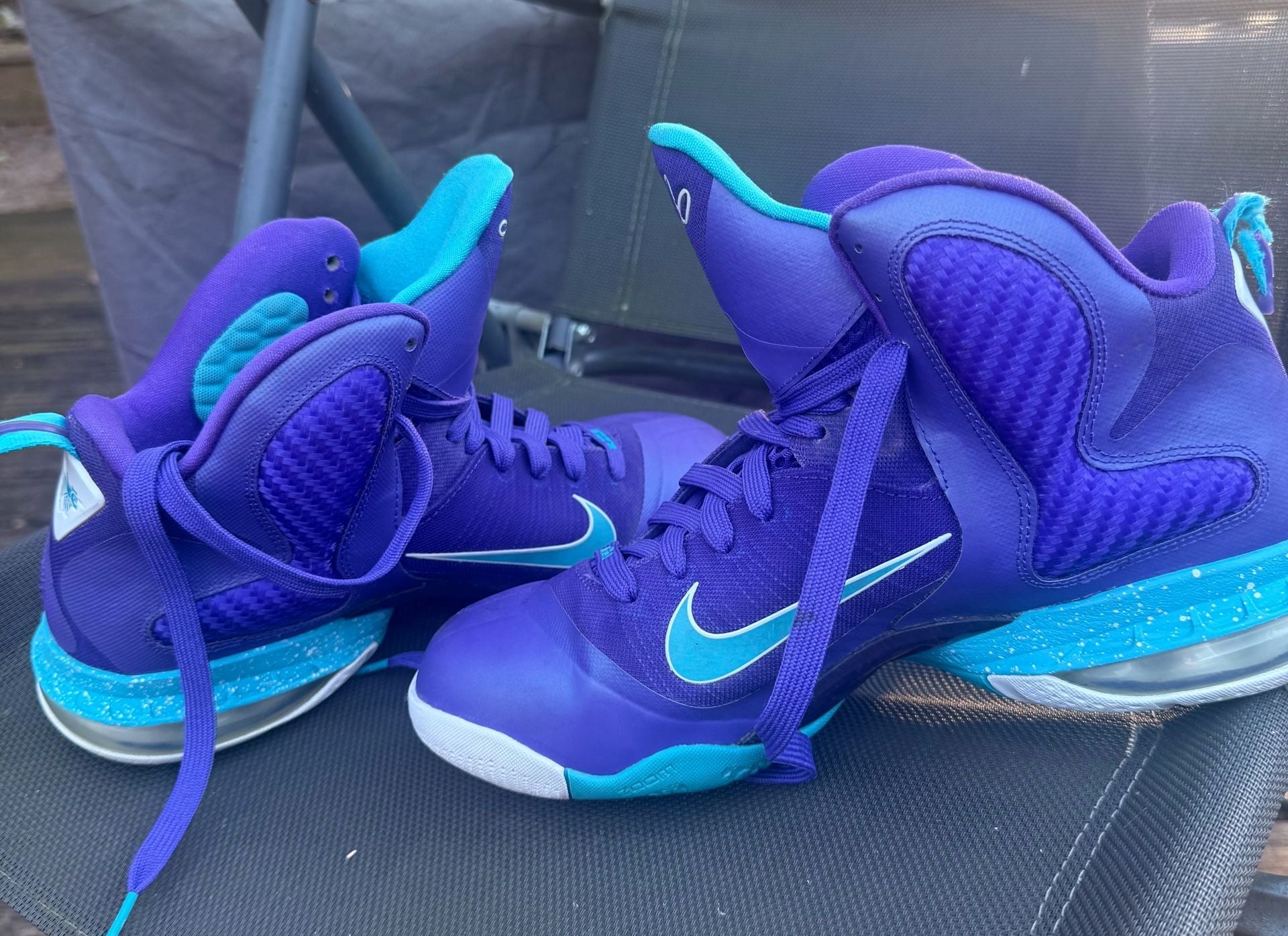 Nike LeBron 9 Purple Blue Basketball Shoes 7