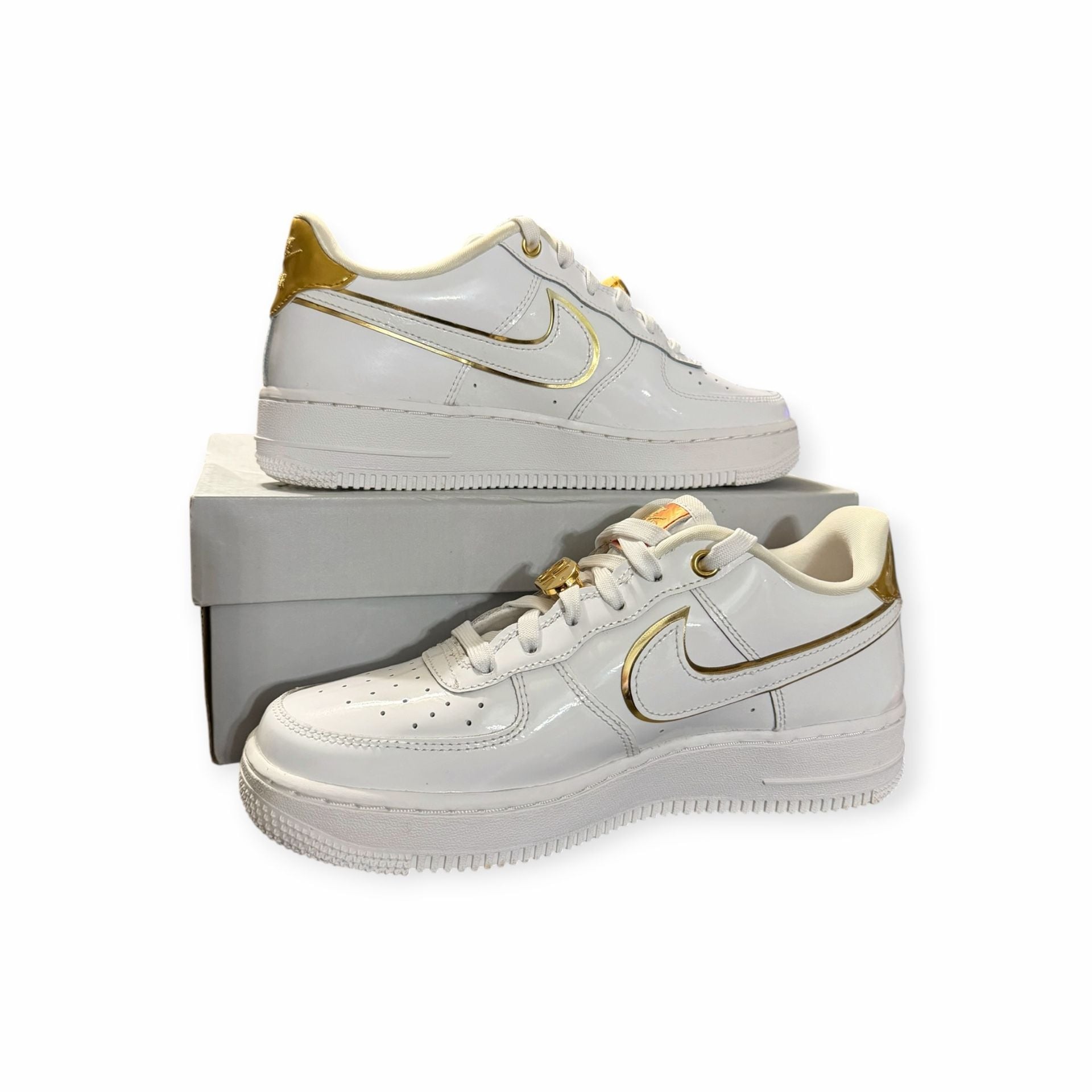 Nike Air Force 1 Low NOLA White Gold Glitter Sneakers -6Y/7.5W 3