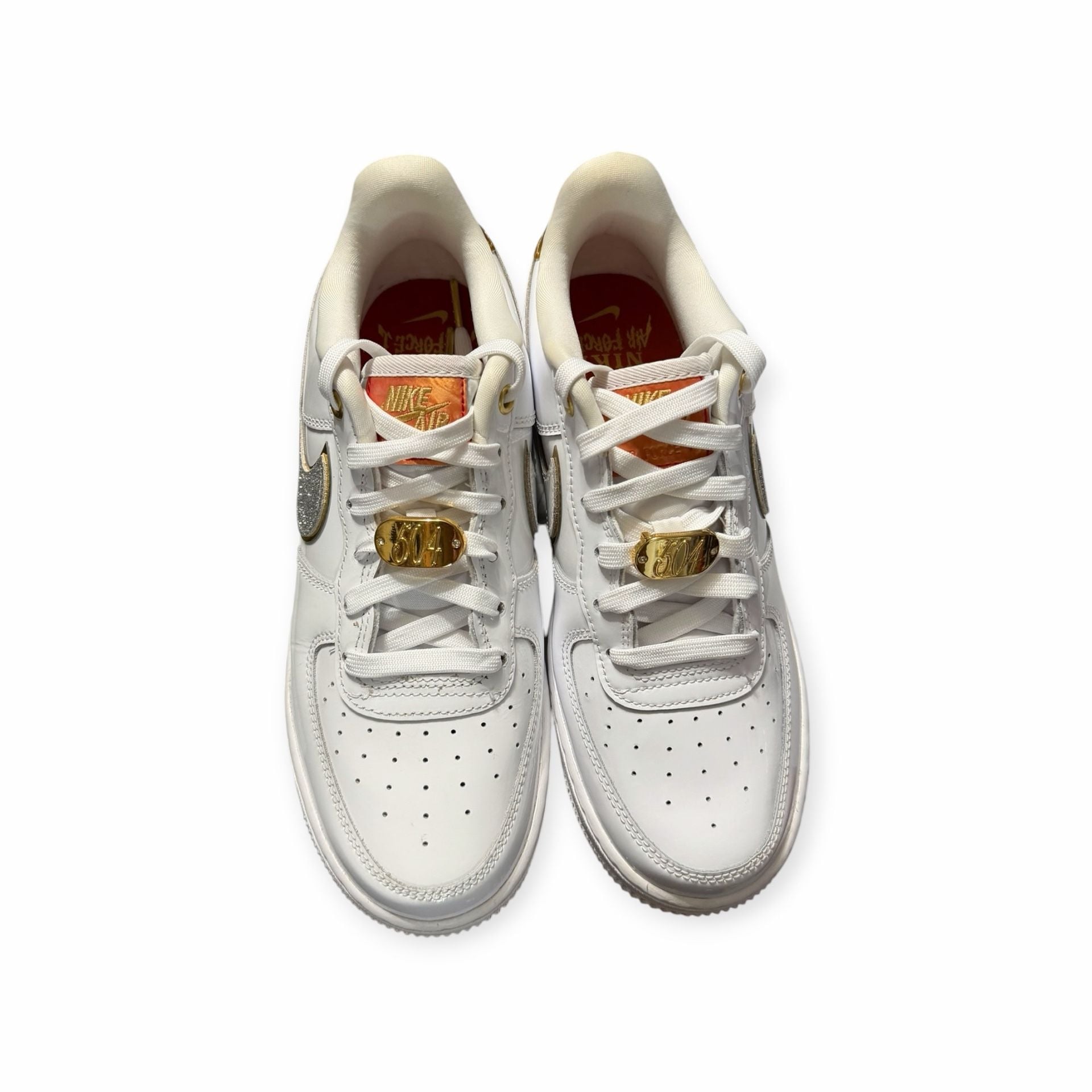 Nike Air Force 1 Low NOLA White Gold Glitter Sneakers -6Y/7.5W 5