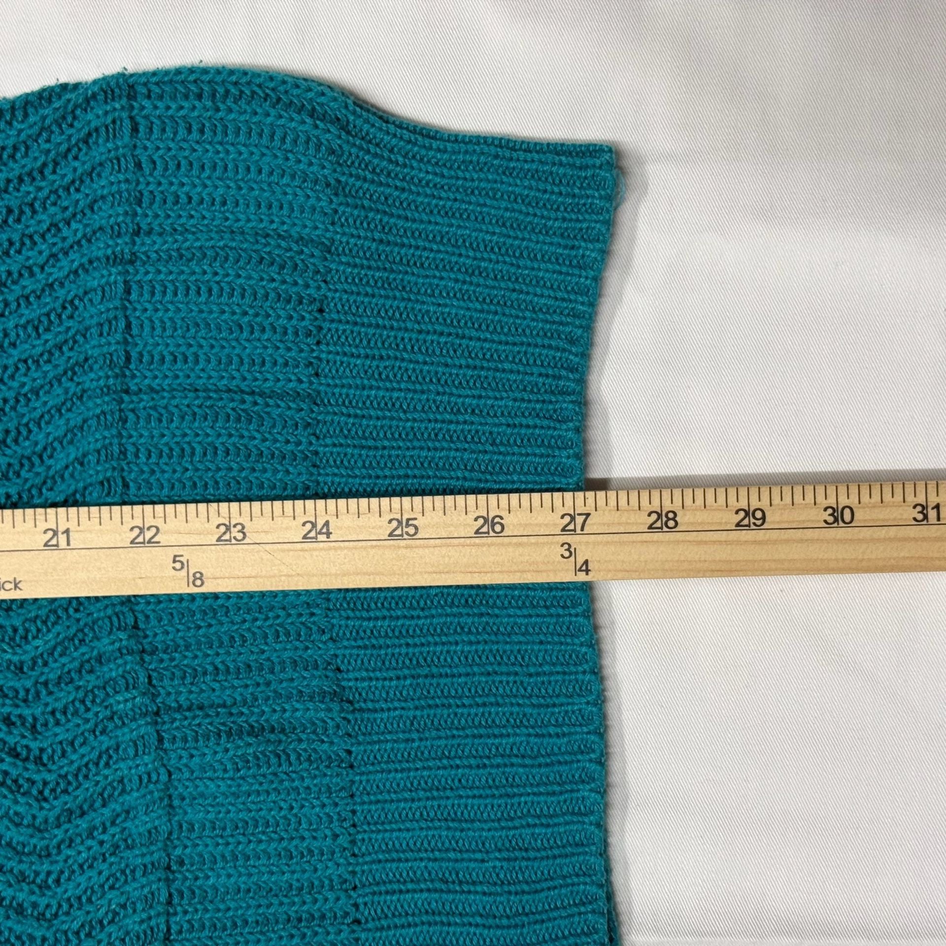 Henry Grethel Design Cable Knit Sweater Size M Teal Cotton 6
