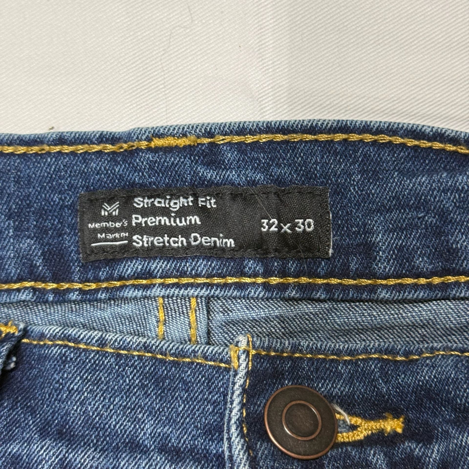 Member's Mark Straight Fit Premium Stretch Jeans 32x30 Blue Denim 4