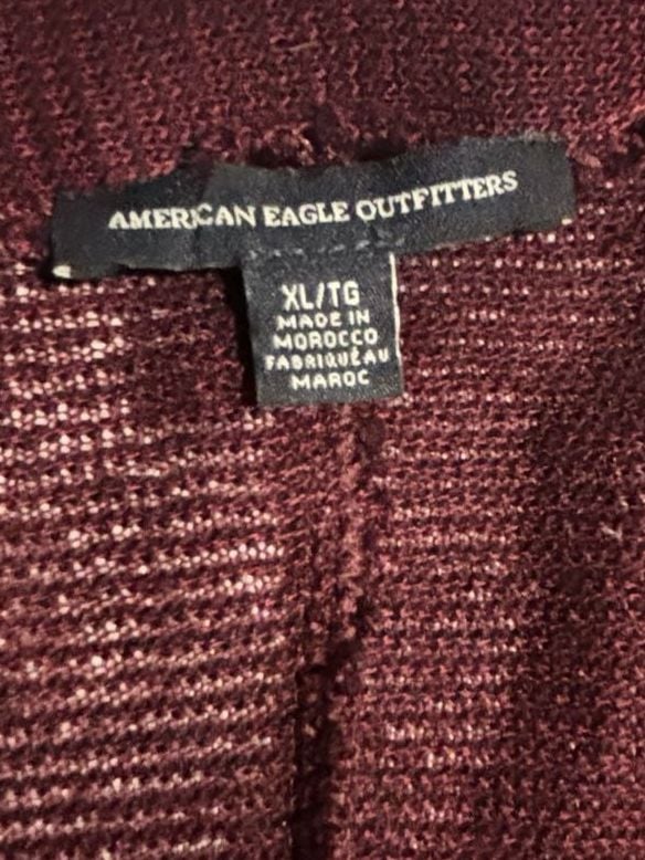 AEO Burgundy Button down Cardigan Sweater XL 3