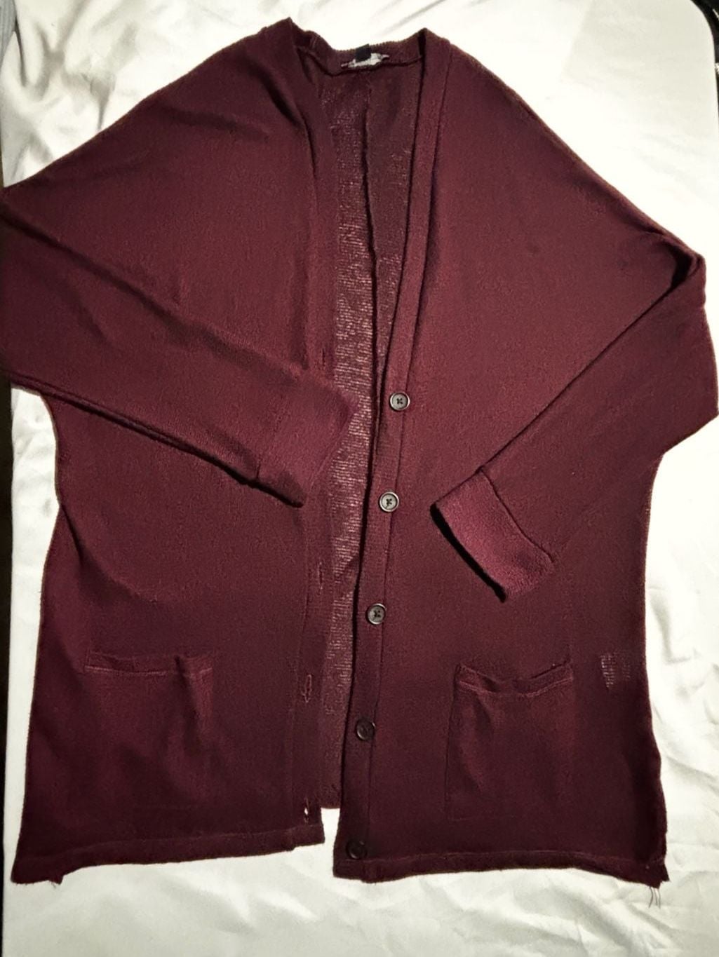 AEO Burgundy Button down Cardigan Sweater XL 2