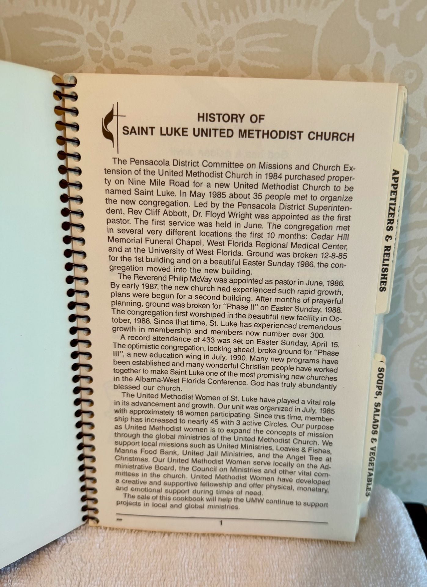 Vintage 1990 Not By Bread Alone Church Cookbook – Pensacola FL – Spiral Bound 4