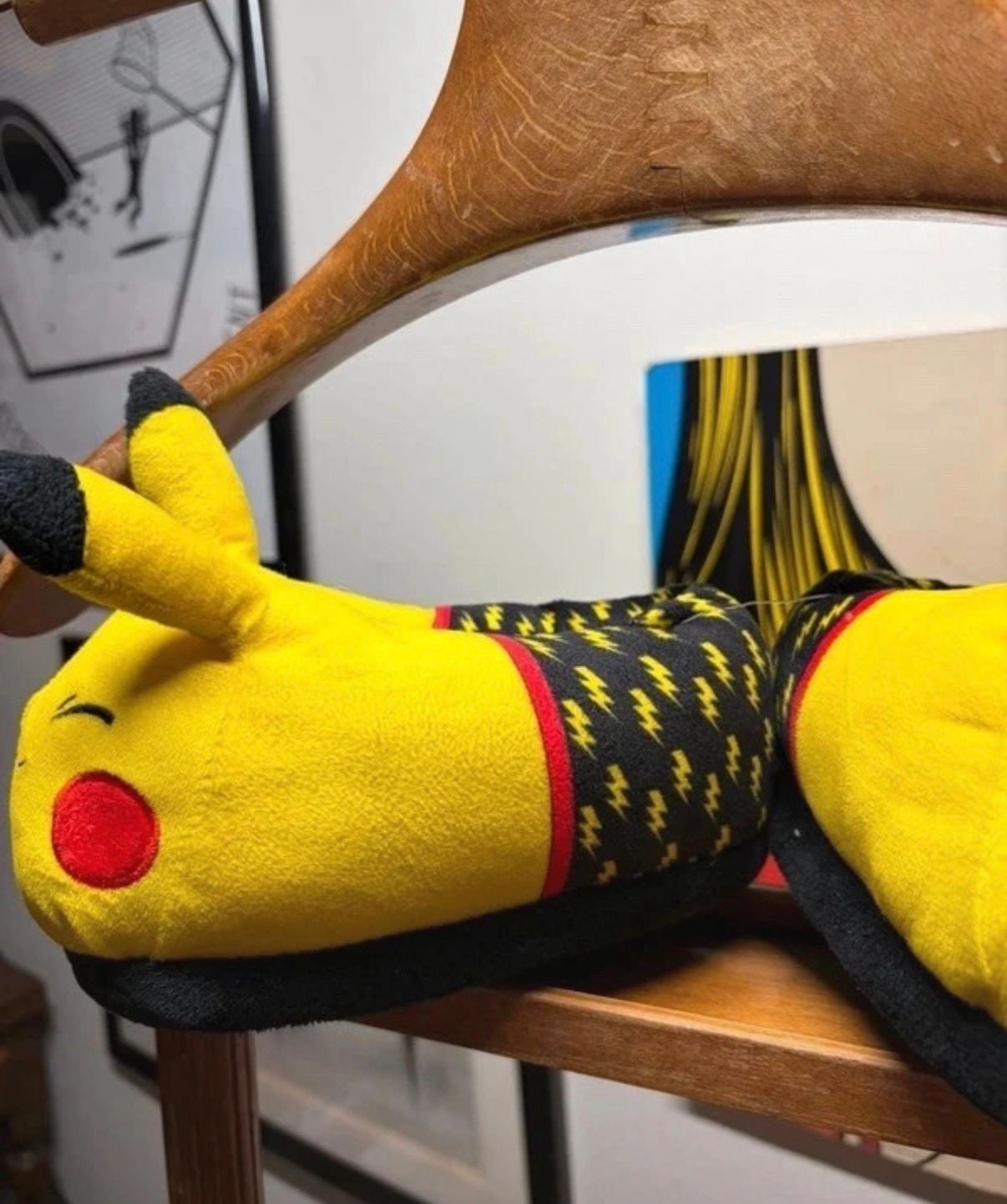 Pokemon Pikachu Plush Slippers Yellow 2