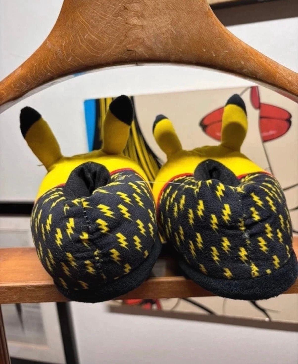 Pokemon Pikachu Plush Slippers Yellow 3