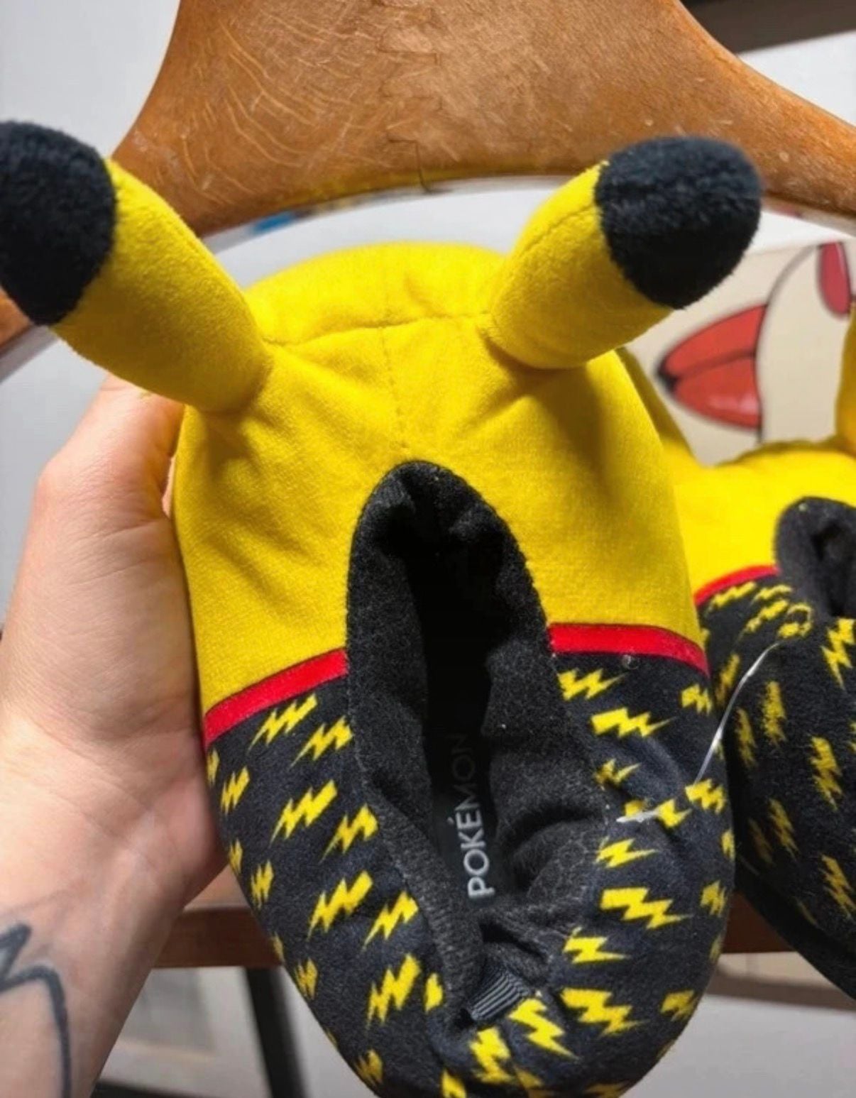 Pokemon Pikachu Plush Slippers Yellow 6