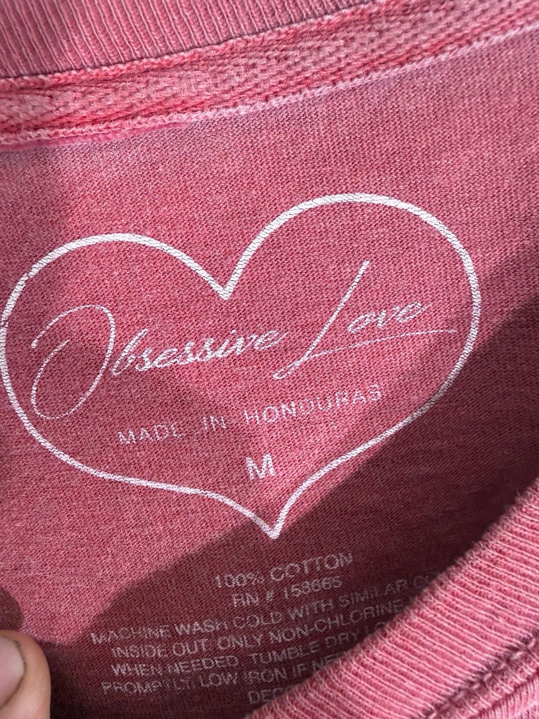 Obsessive Love Sunset Sun Moon Long Sleeve T-Shirt Size M Red 3