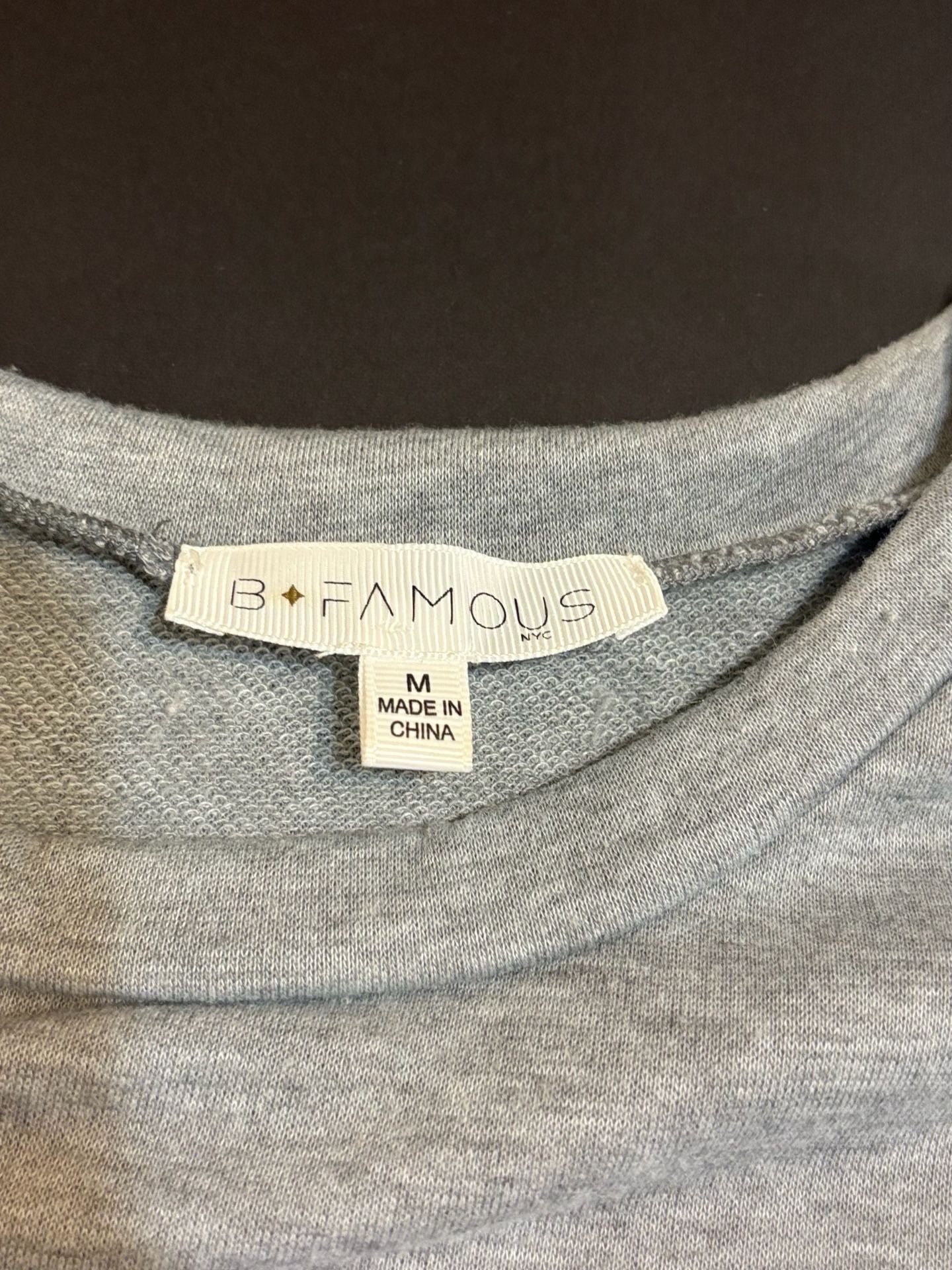 B Famous Sequin American Flag T-Shirt Size M Gray 3