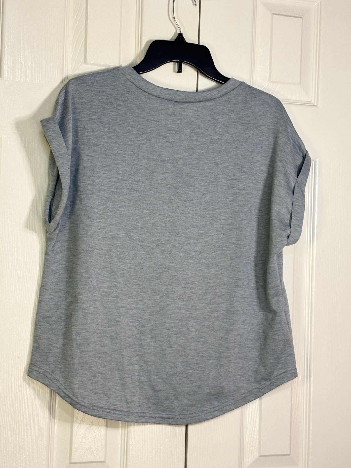 B Famous Sequin American Flag T-Shirt Size M Gray 8