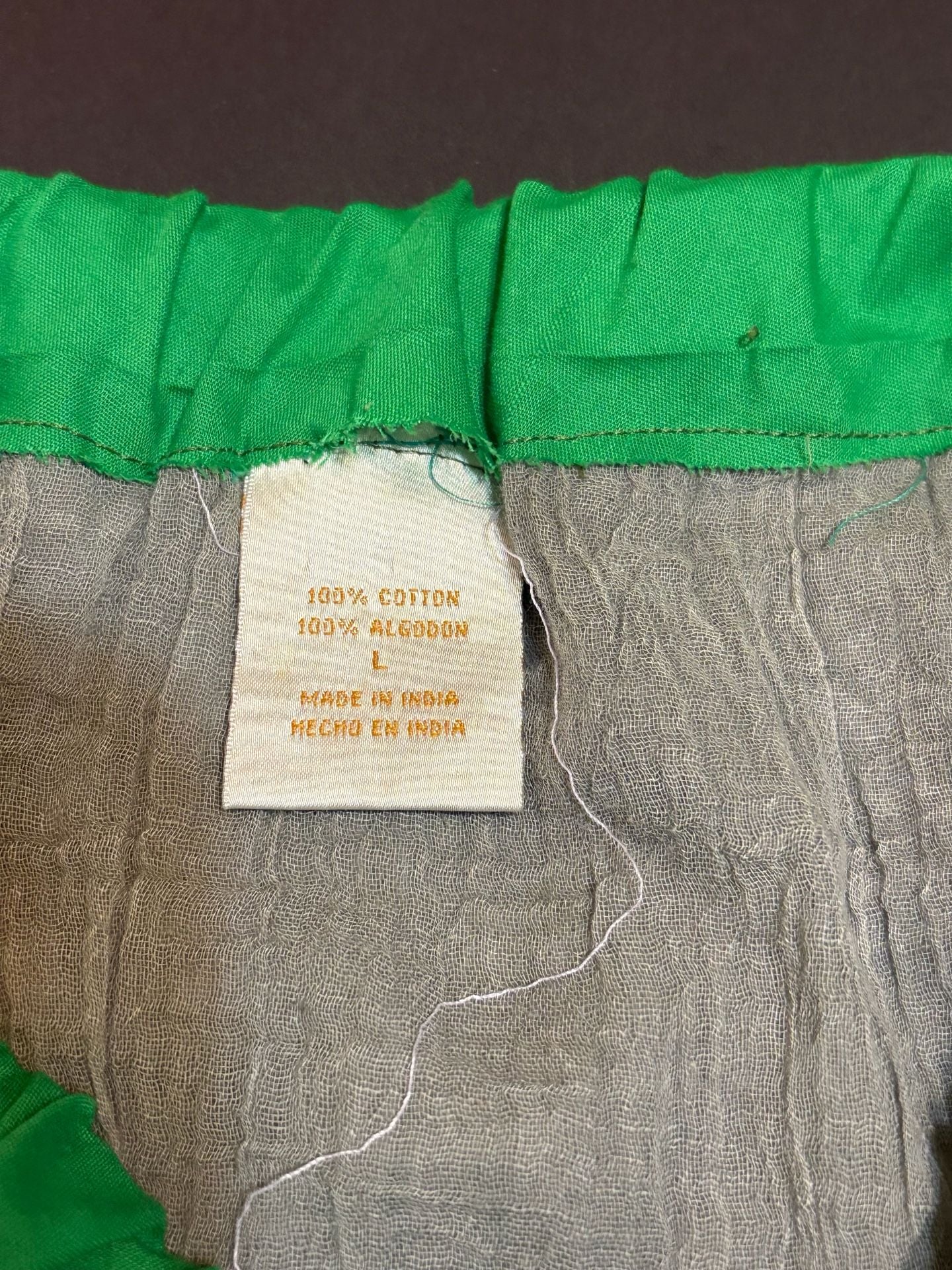 Unbranded Cotton Tiered Maxi Skirt Size L Gray Green Boho Peasant 3
