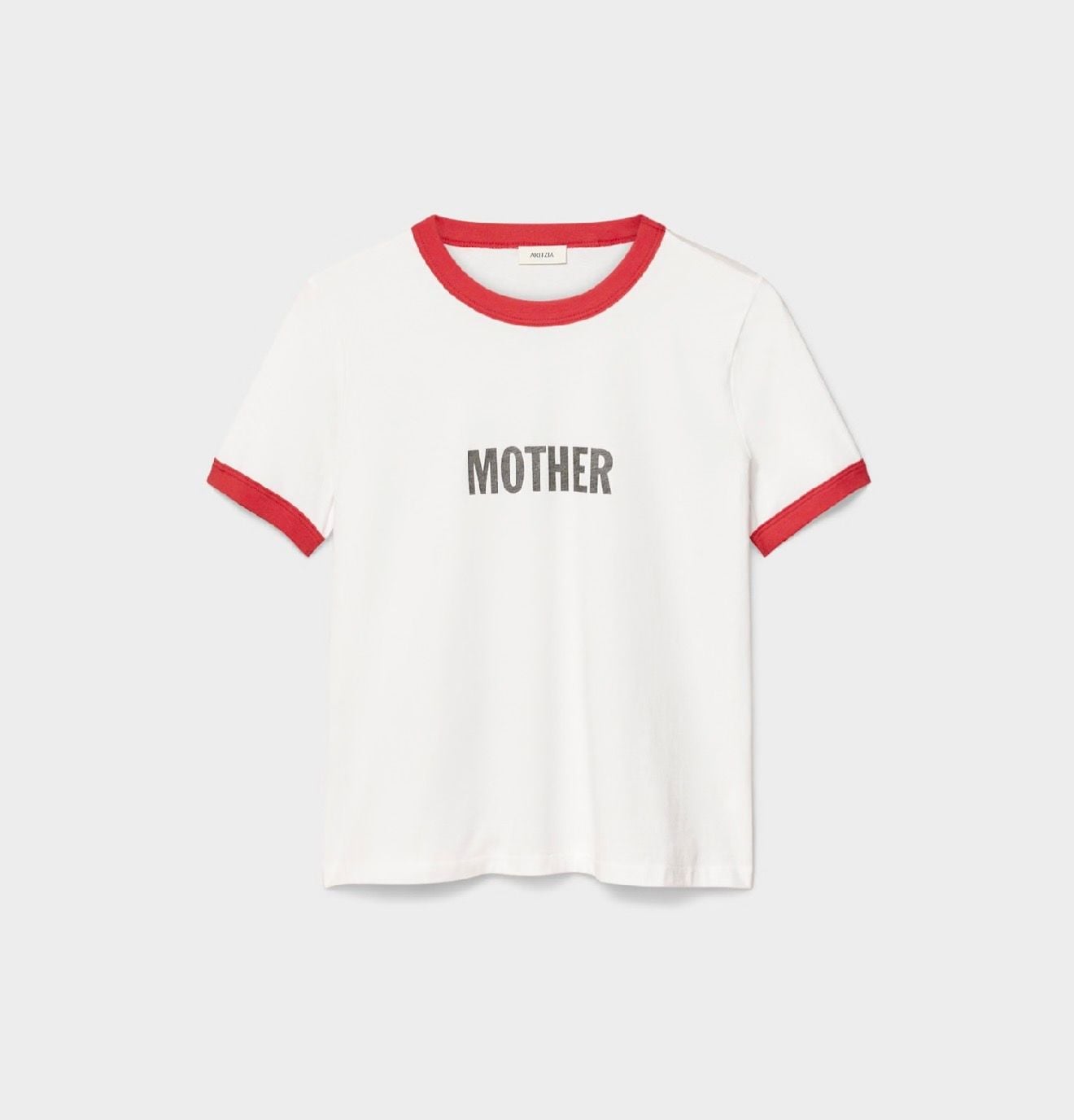 Artizia I-D Mother Graphic Ringer T-Shirt White Red size medium 3