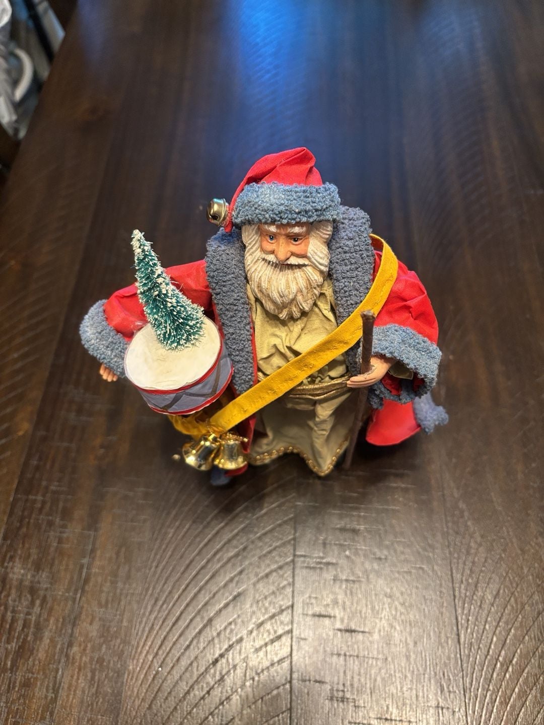 VintagePossible Dreams Clothique Santa Figurine Holding Drum & Tree 2