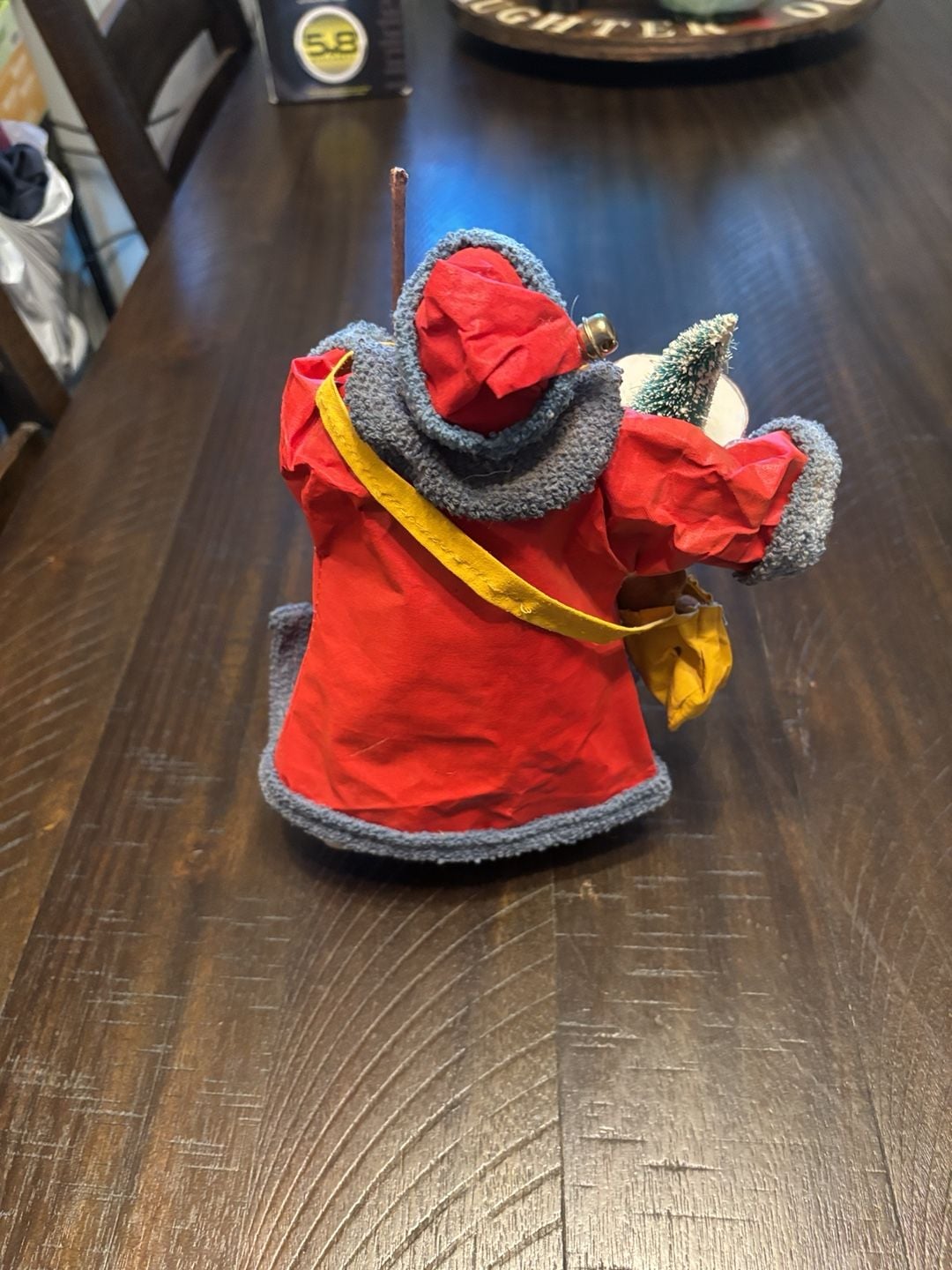 VintagePossible Dreams Clothique Santa Figurine Holding Drum & Tree 3