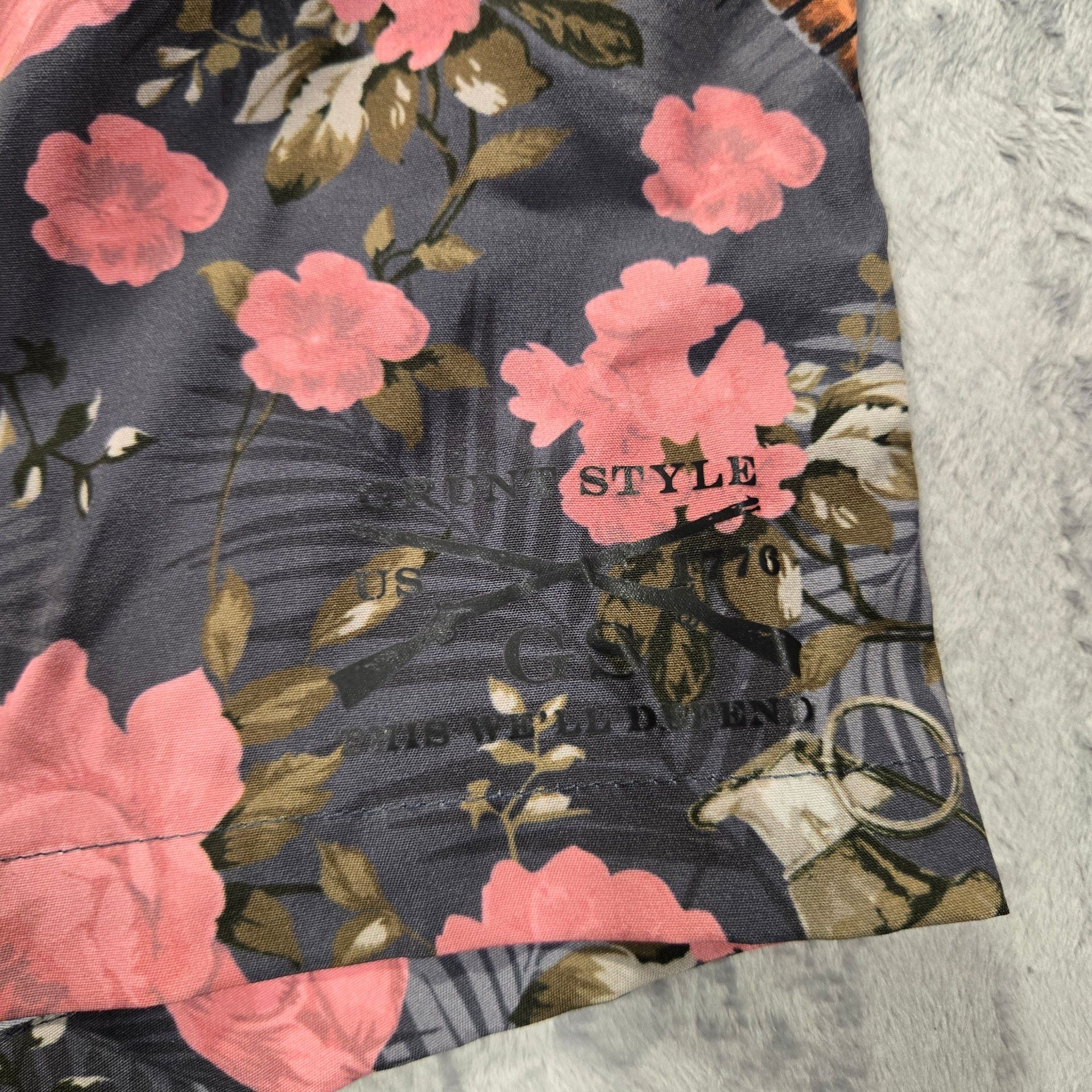 Grunt Style Shorts Floral Skull Print Size XL 6