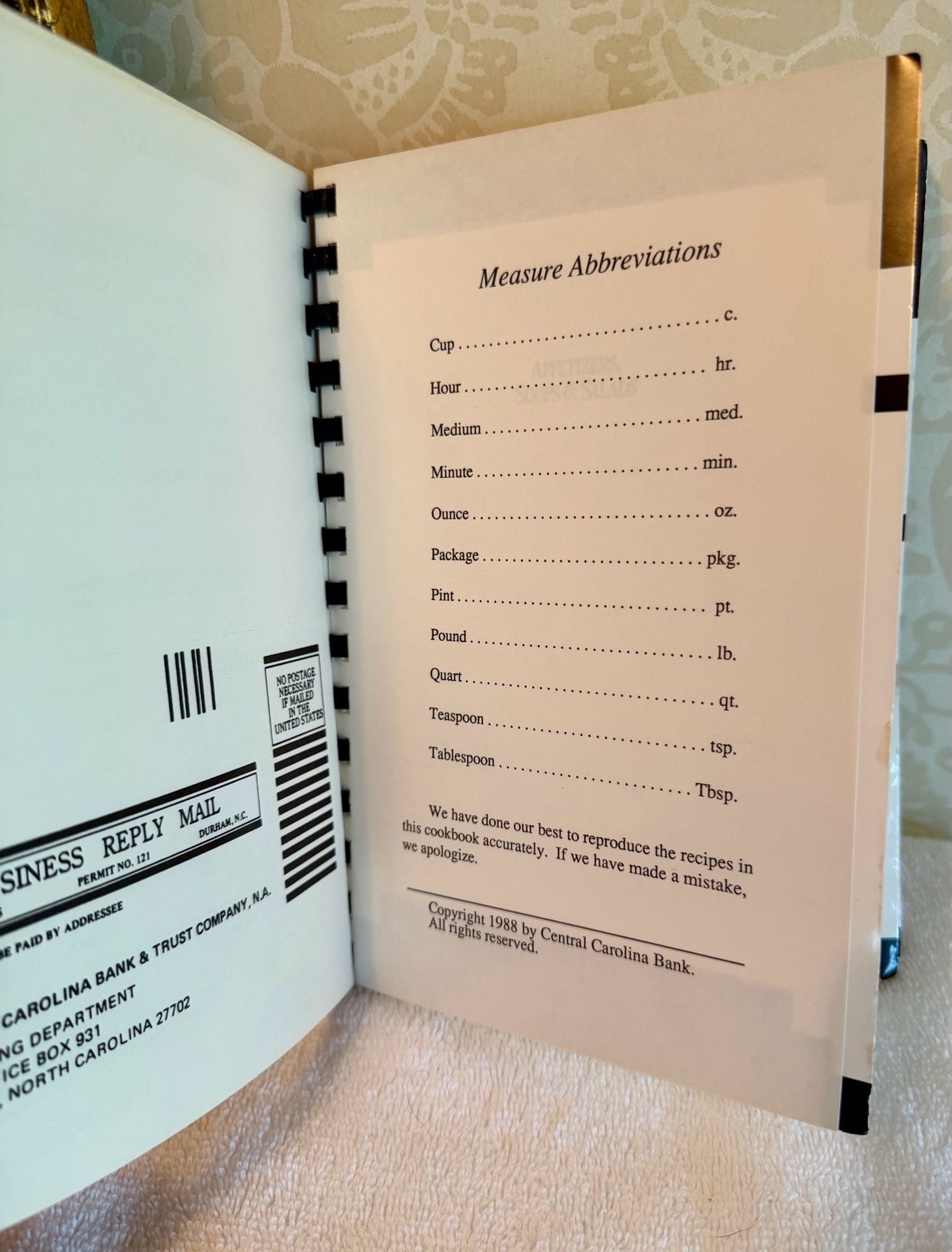 Vintage 1988 Cookin’ in Randolph County Cookbook – NC Southern Recipes – Hospice 5