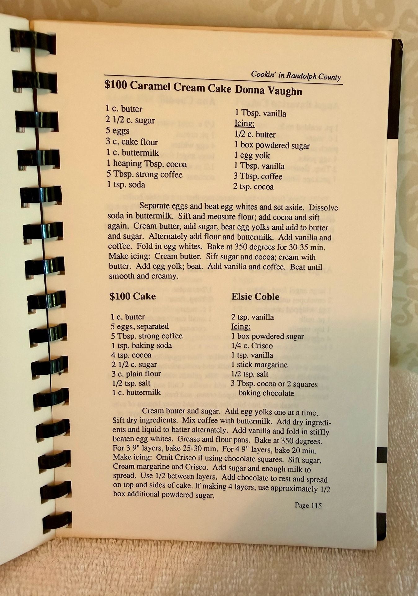 Vintage 1988 Cookin’ in Randolph County Cookbook – NC Southern Recipes – Hospice 7