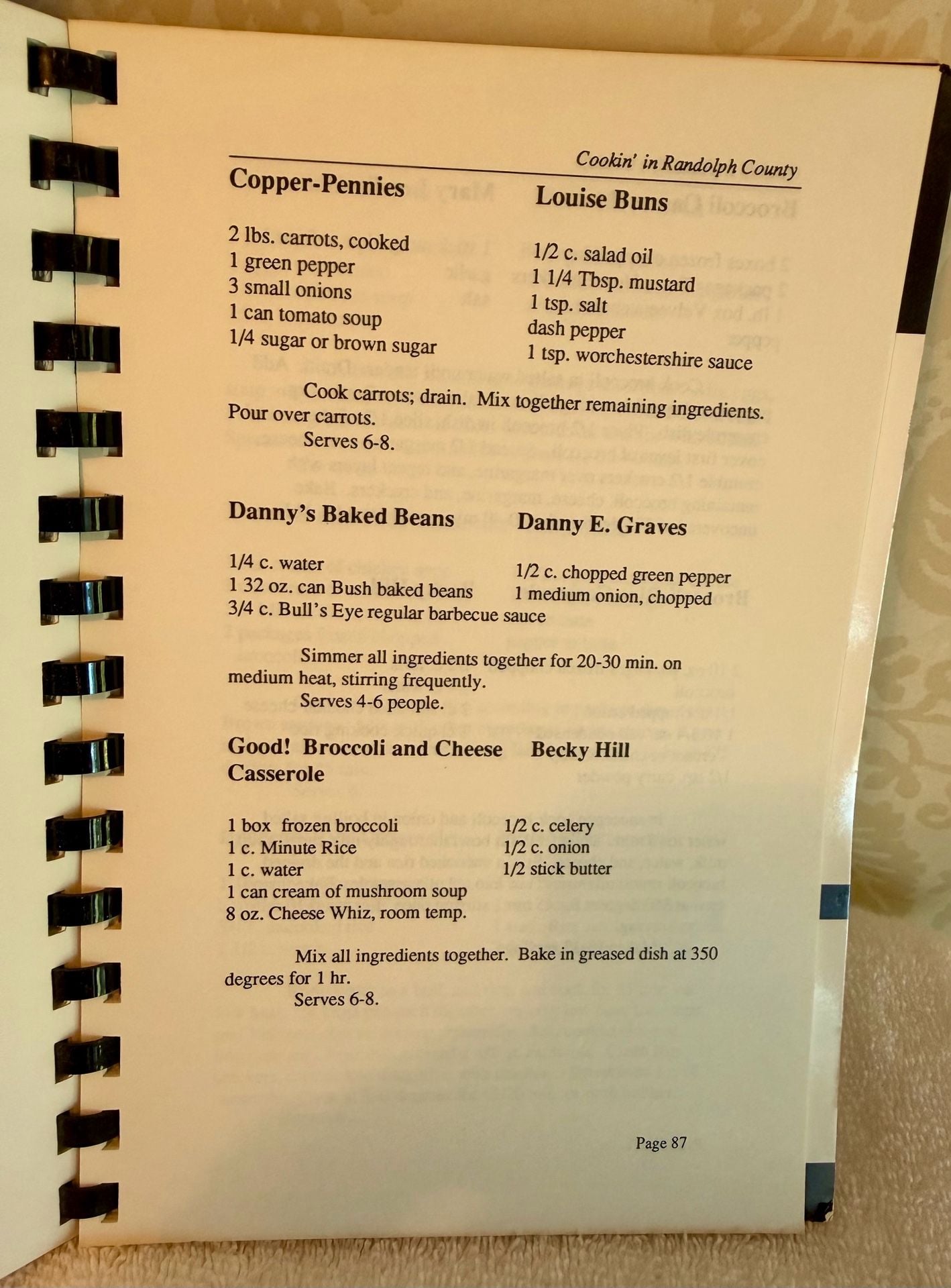 Vintage 1988 Cookin’ in Randolph County Cookbook – NC Southern Recipes – Hospice 8