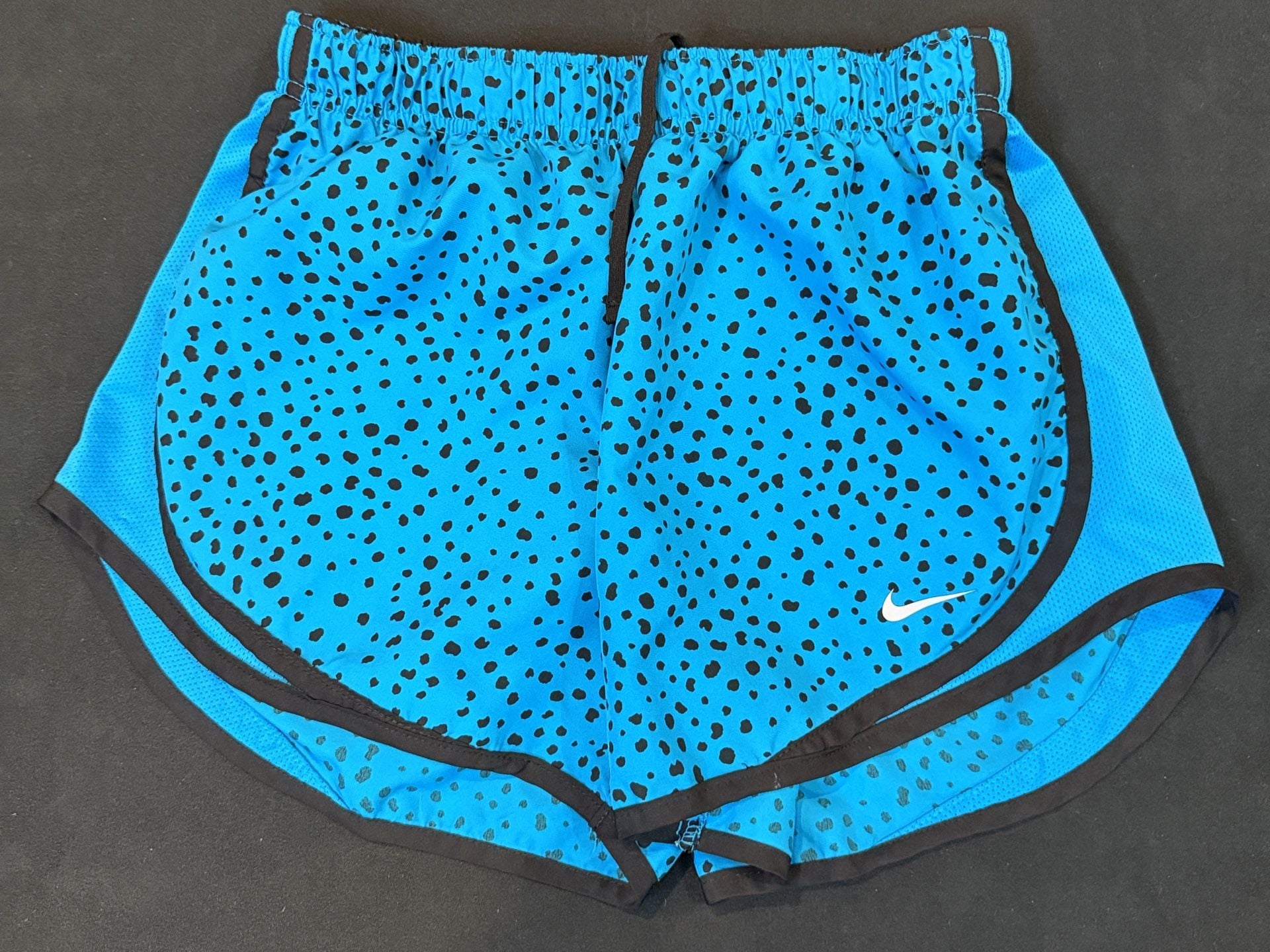 Nike Dri-FIT Shorts Size M Blue Black Polka Dot Athletic Running 2