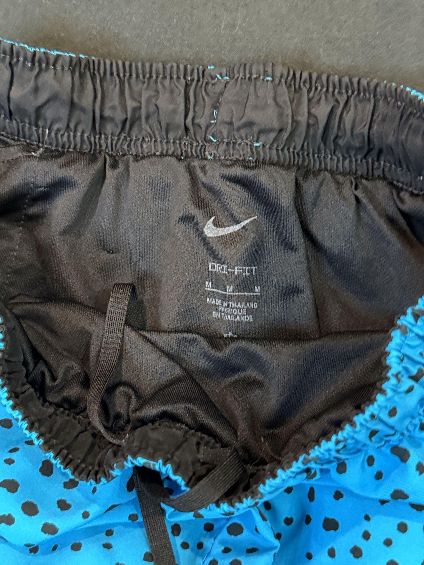 Nike Dri-FIT Shorts Size M Blue Black Polka Dot Athletic Running 4