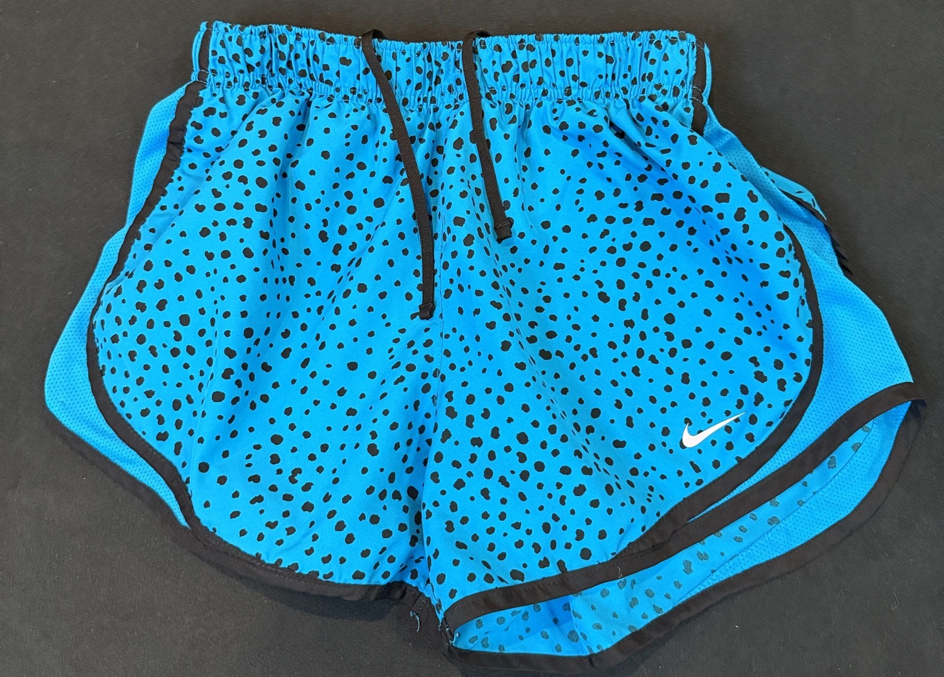 Nike Dri-FIT Shorts Size M Blue Black Polka Dot Athletic Running 6