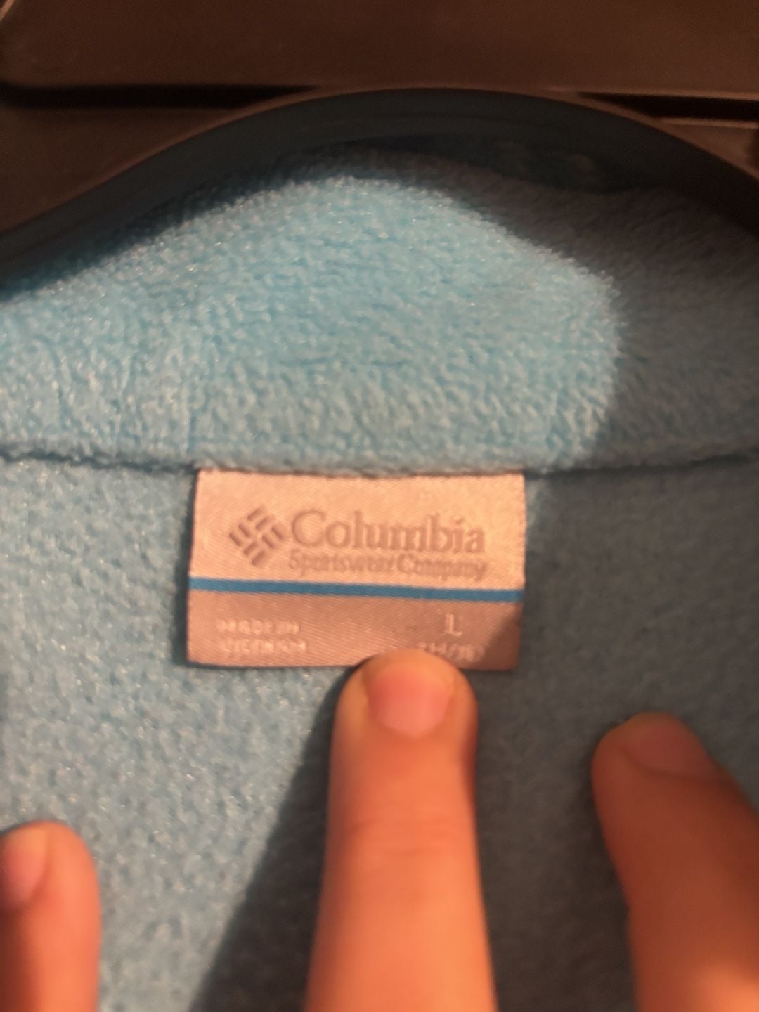 Columbia Fleece Jacket Size L (14/16) Blue Gray Full Zip 4