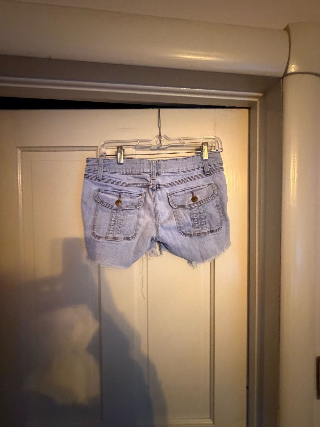 No Boundaries Denim Shorts Junior 7 Light Wash Raw Hem 8