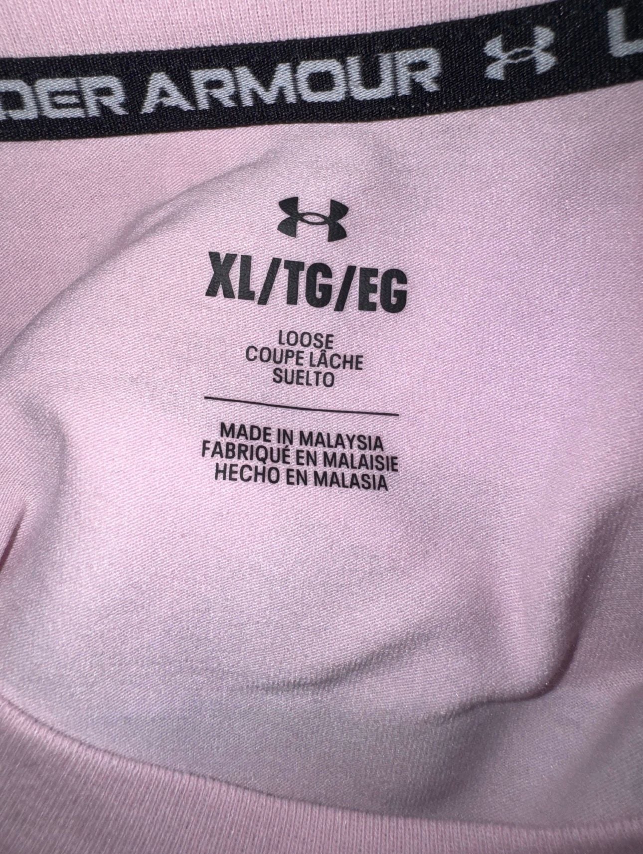 Under Armour T-Shirt Size XL Pink Graphic Logo 3