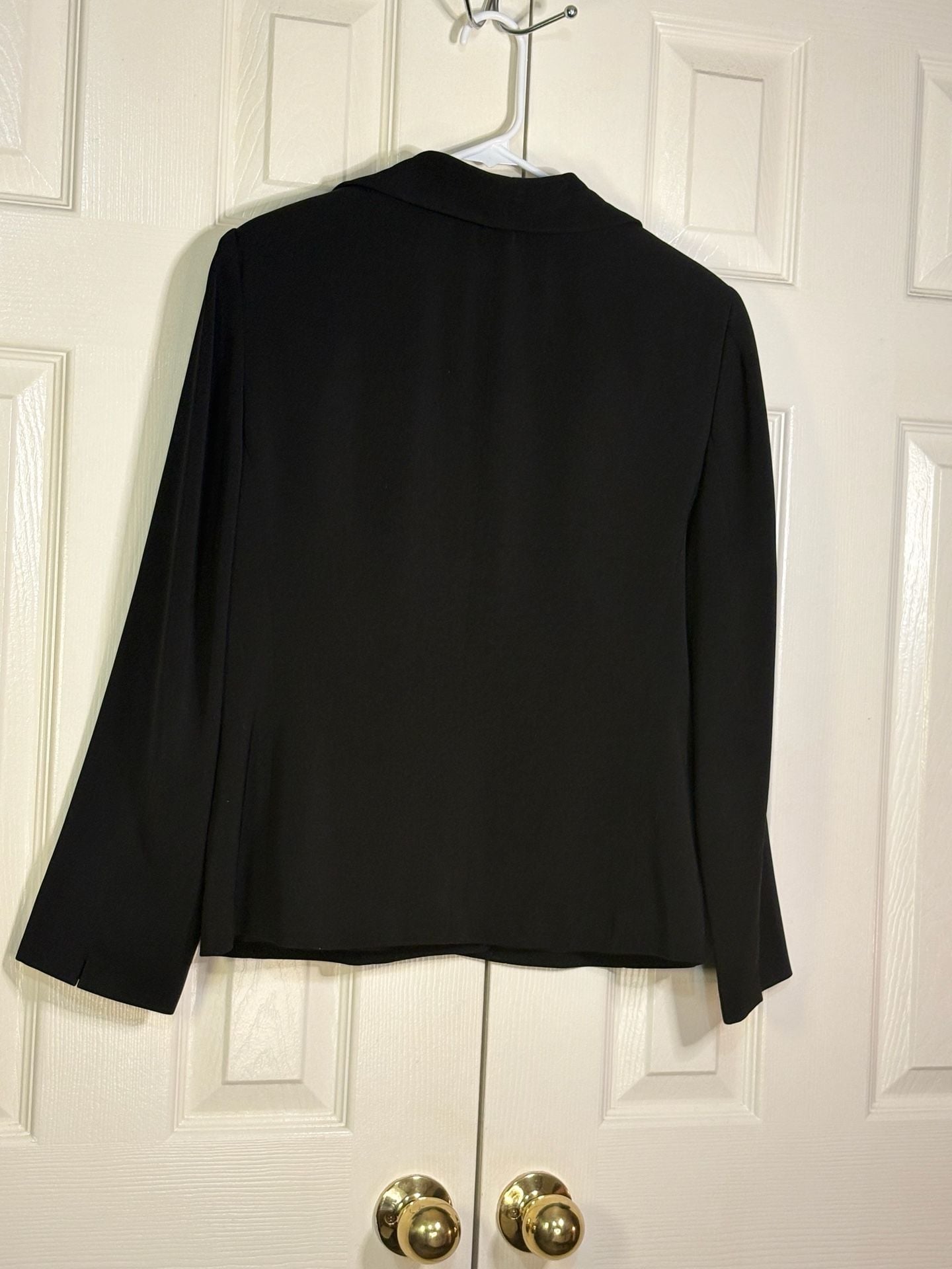 Worthington Petite Blazer Size 12P Black Ruffle Collar Jacket 6