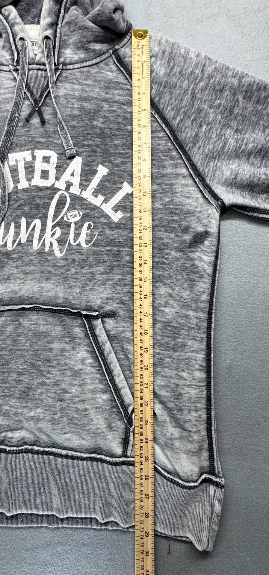 J America Football Junkie Hoodie Sweatshirt Gray 7