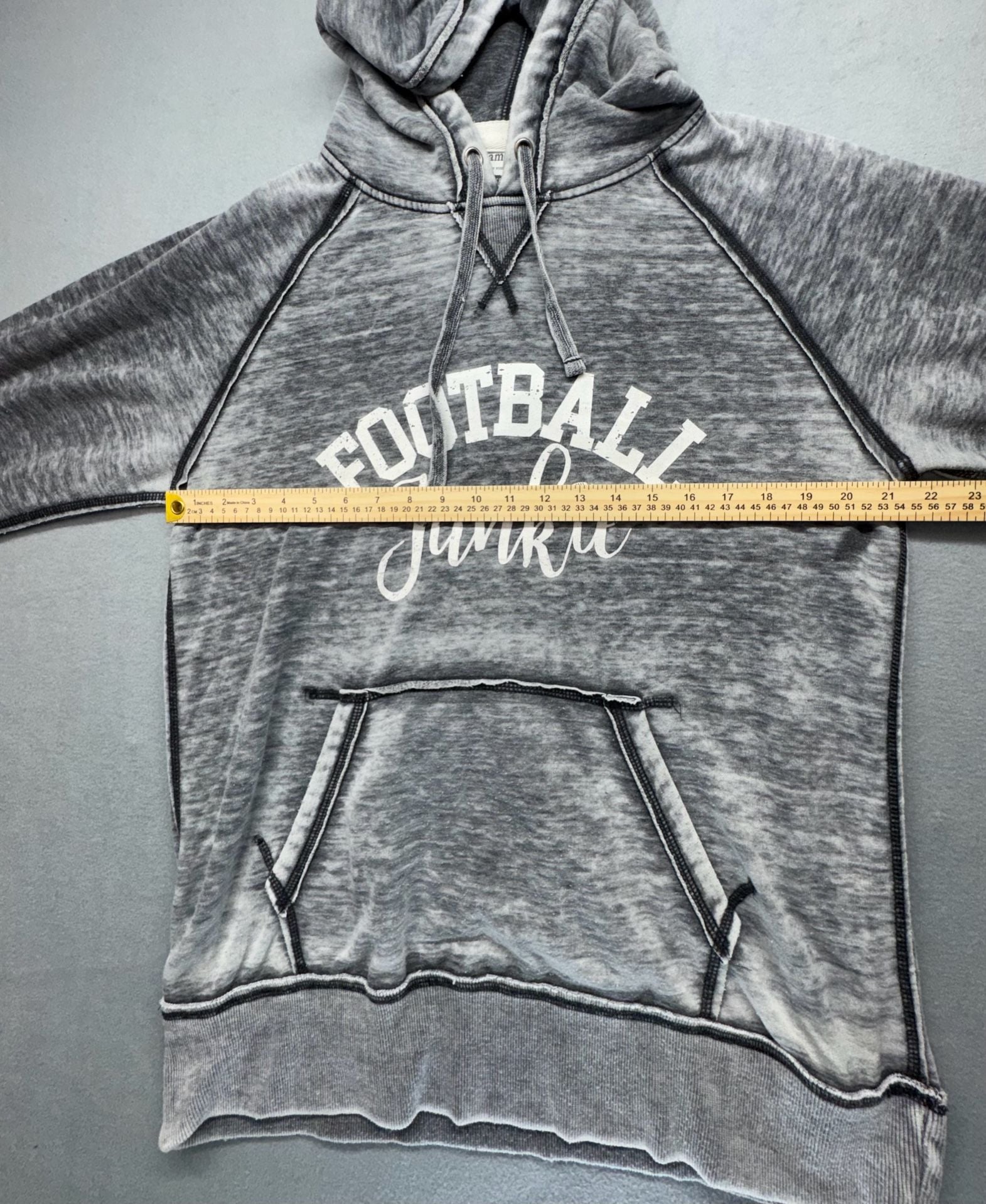 J America Football Junkie Hoodie Sweatshirt Gray 9